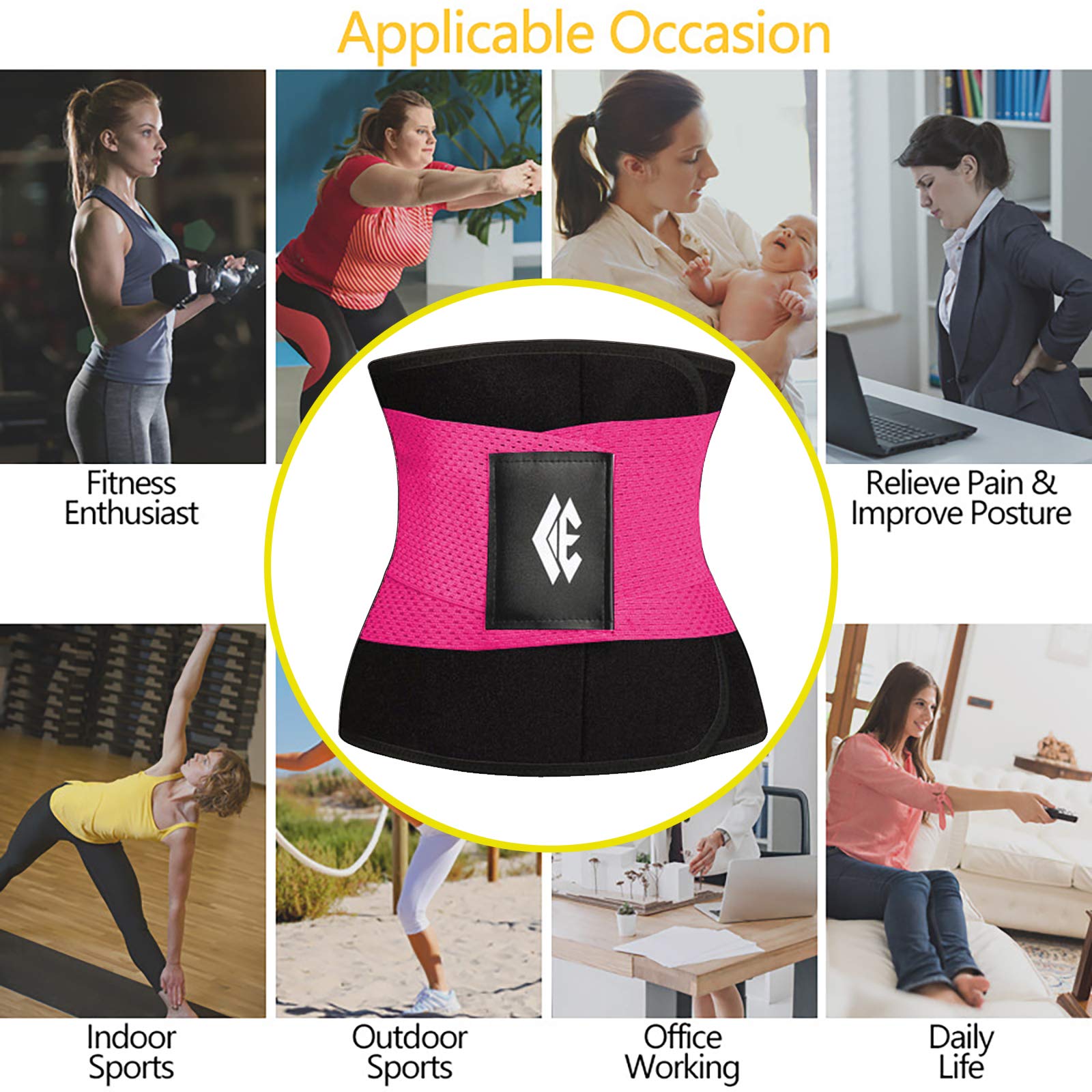 Waist Trainer Belt for Women & Men - Slimming Waist Trimmer & Ab Belt - Tummy Control Body Shaper for Weight Loss & Postpartum Recovery - Perfect for Gym, Workout & Daily Wear