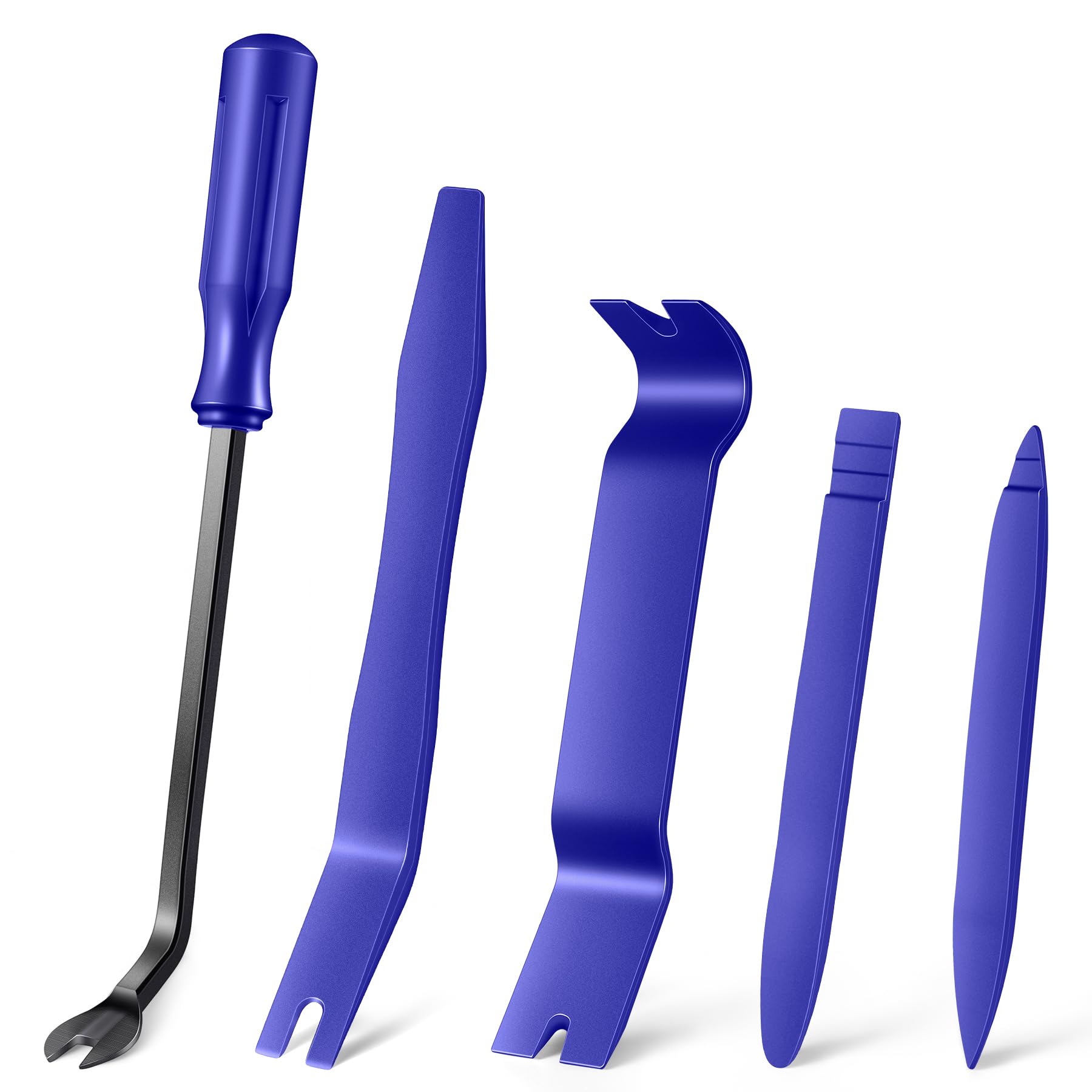 LivTee 5-Piece Auto Trim Removal Tool Kit - No Scratch Plastic Pry Tools for Car Interior Panel & Dash Fastener Removal - Professional Car Audio & Radio Installation Accessories (Blue) - Perfect for DIY Auto Repair, Vehicle Maintenance & Stereo Upgrades