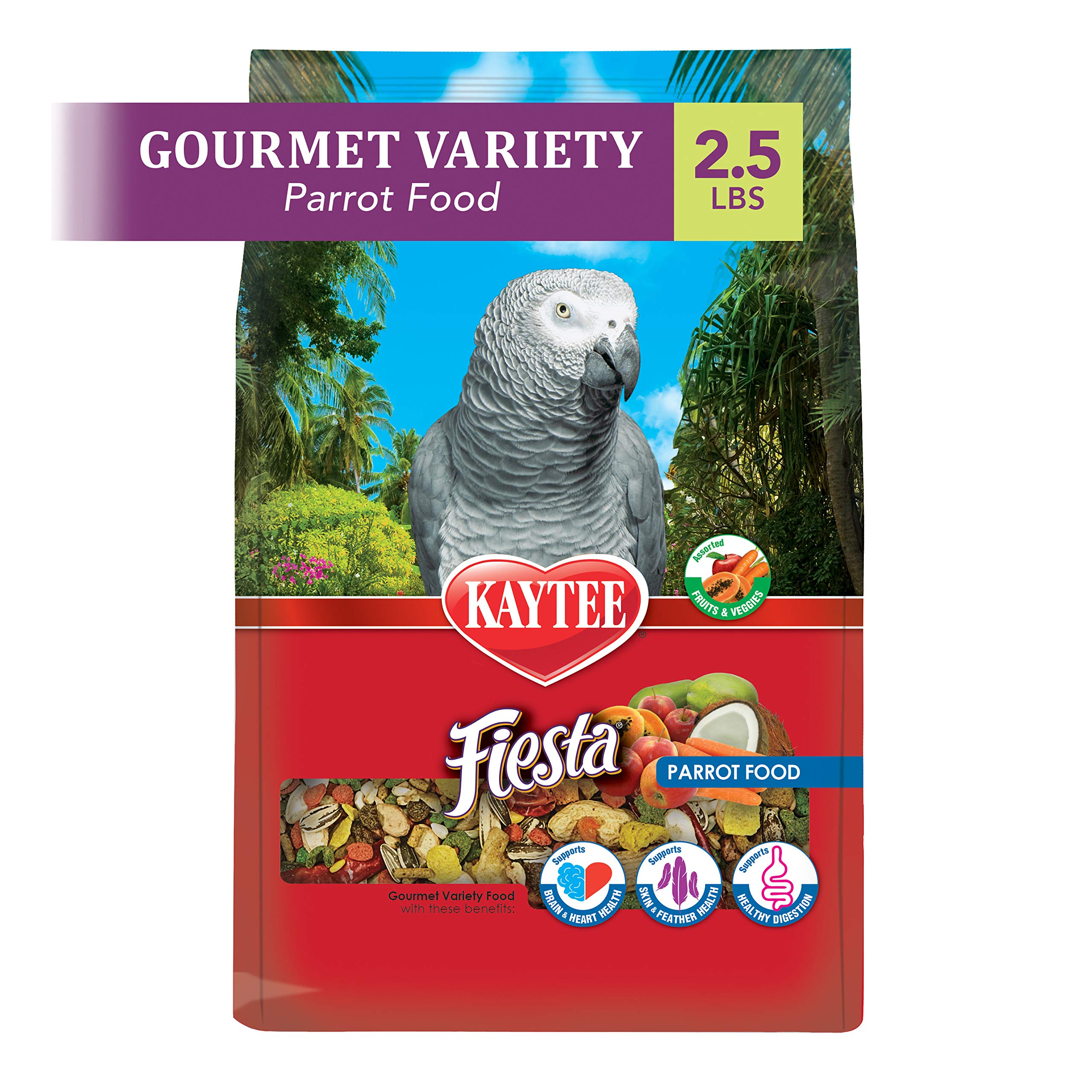 Kaytee Fiesta Parrot Food - Premium Nutritious Bird Seed Mix for Parrots & Conures | Perfect for Daily Feeding & Training Treats