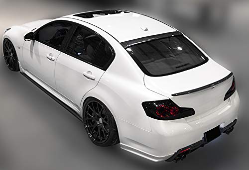 EPARTS Carbon Fiber Rear Window Visor & Roof Spoiler Wing for 2008-2013 Infiniti G37 Coupe - Enhances Aerodynamics & Style for Sports Car Enthusiasts