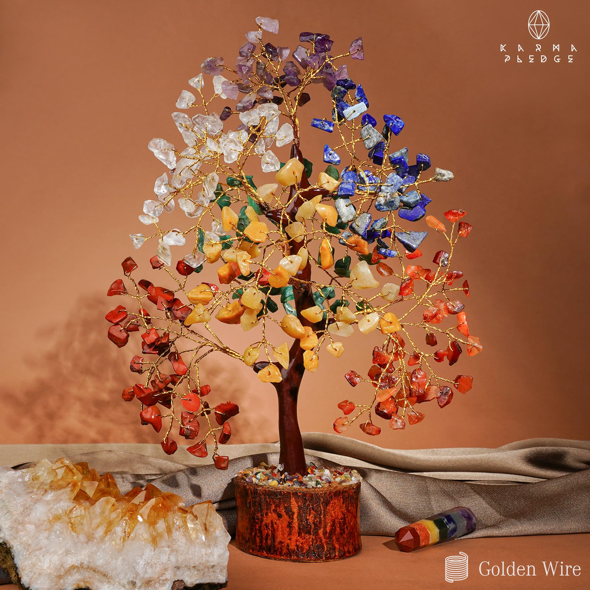 7 Chakra Healing Crystal Tree of Life - Handmade Bonsai for Positive Energy, Money & Good Luck | Home, Office & Living Room Decor | Spiritual Gift for Women & Mom | Meditation, Feng Shui & Wellness Spaces