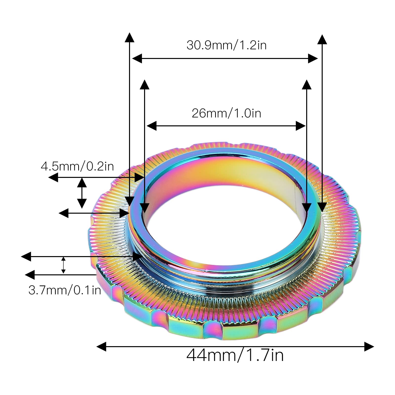Premium Bike Centerlock Lockring - Durable MTB Wheelset Hub Disc Rotor Lock Ring for Mountain Bikes | Perfect for Trail Riding & Off-Road Cycling