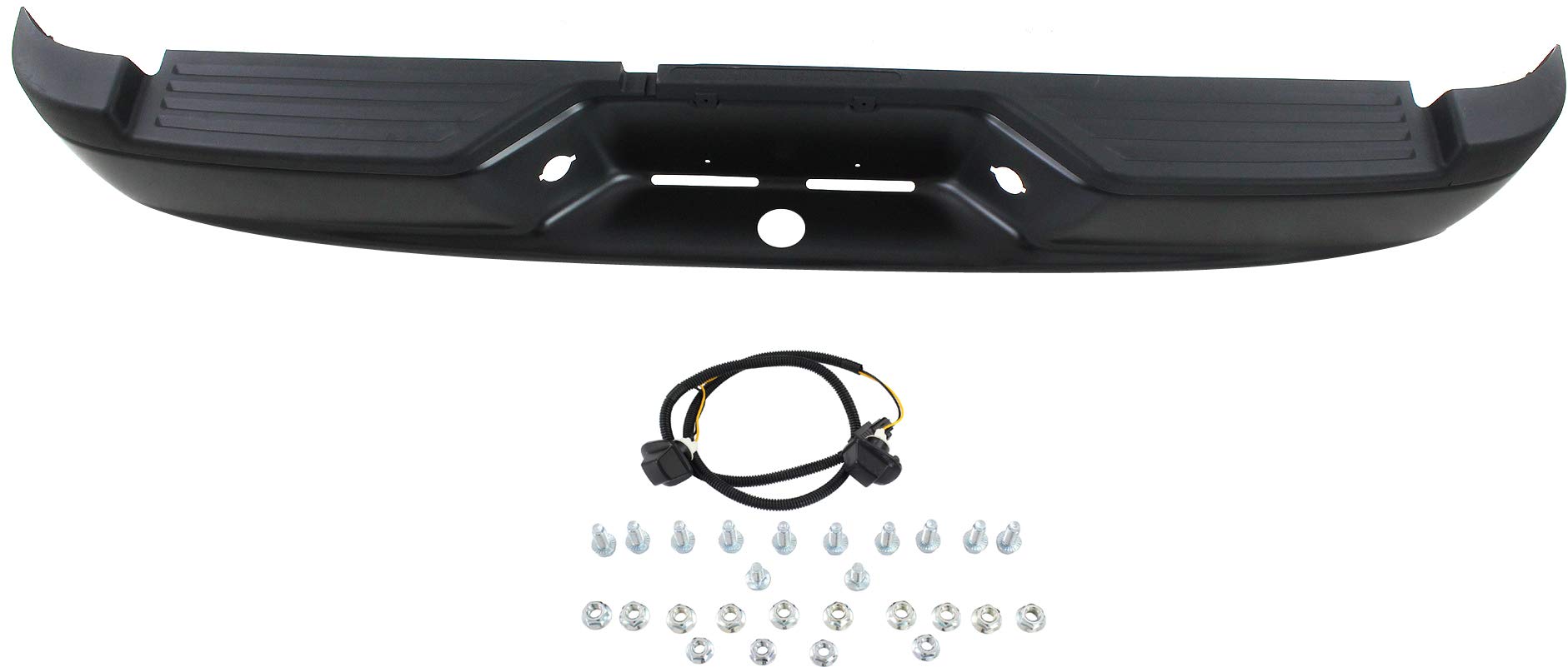 Evan Fischer Black Powdercoated Steel Step Bumper for 2005-2010 Dodge Dakota & 2006-2009 Mitsubishi Raider | Replacement for OEM #32016, 55077652AB-PFM, CH1103114 | Heavy-Duty Truck Protection & Off-Road Accessory