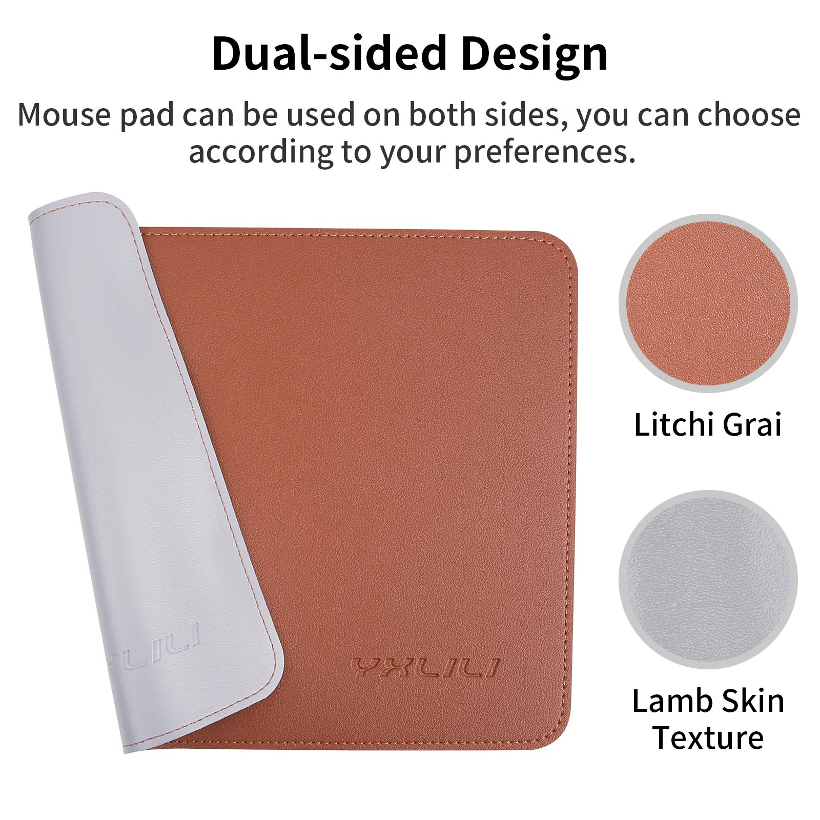 Dual-Sided PU Leather Mouse Pad - Waterproof & Ultra Smooth Gaming Mouse Mat with Stitched Edge for Office, Home & PC Work | Perfect for Gaming Setups & Workspace Organization