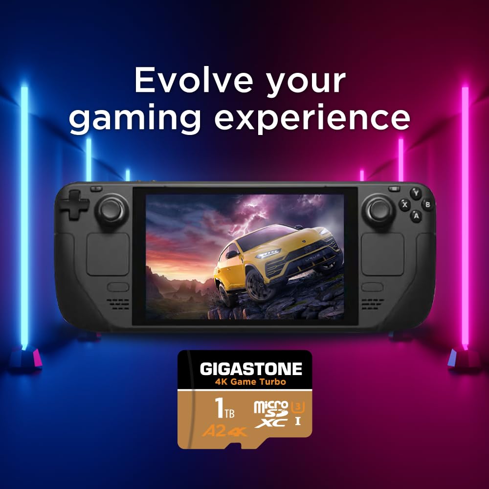 Gigastone 1TB Micro SD Card for Nintendo Switch - UHS-I U3 Class 10, 100MB/s Read Speed, 4K UHD Video Support, 5-Year Free Data Recovery - Perfect for Gaming, Action Cameras & Drones