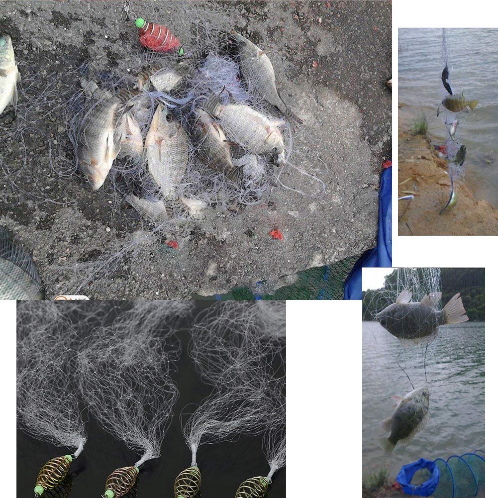 Professional Hand-Thrown Cast Fishing Net for Bait Fish - 10 Mesh Durable Spin Net for Outdoor & Night Fishing - Perfect for Saltwater, Freshwater, and Shoreline Angling