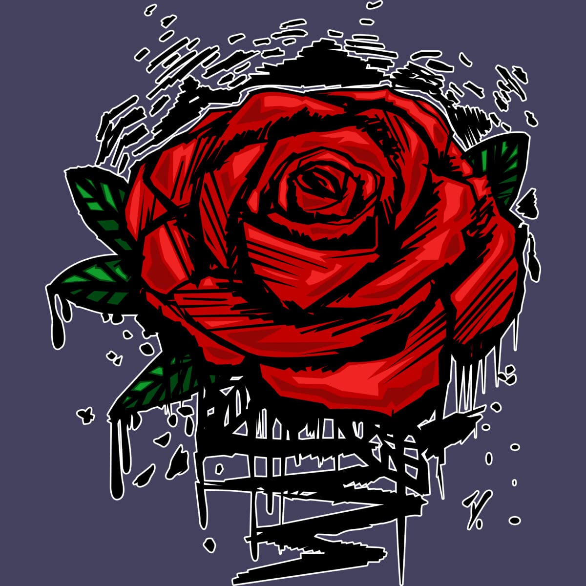 Design By Humans Women's Rugged Rose Racerback Tank Top - Soft Vintage Floral Graphic Tee - Perfect for Gym, Yoga & Summer Outfits