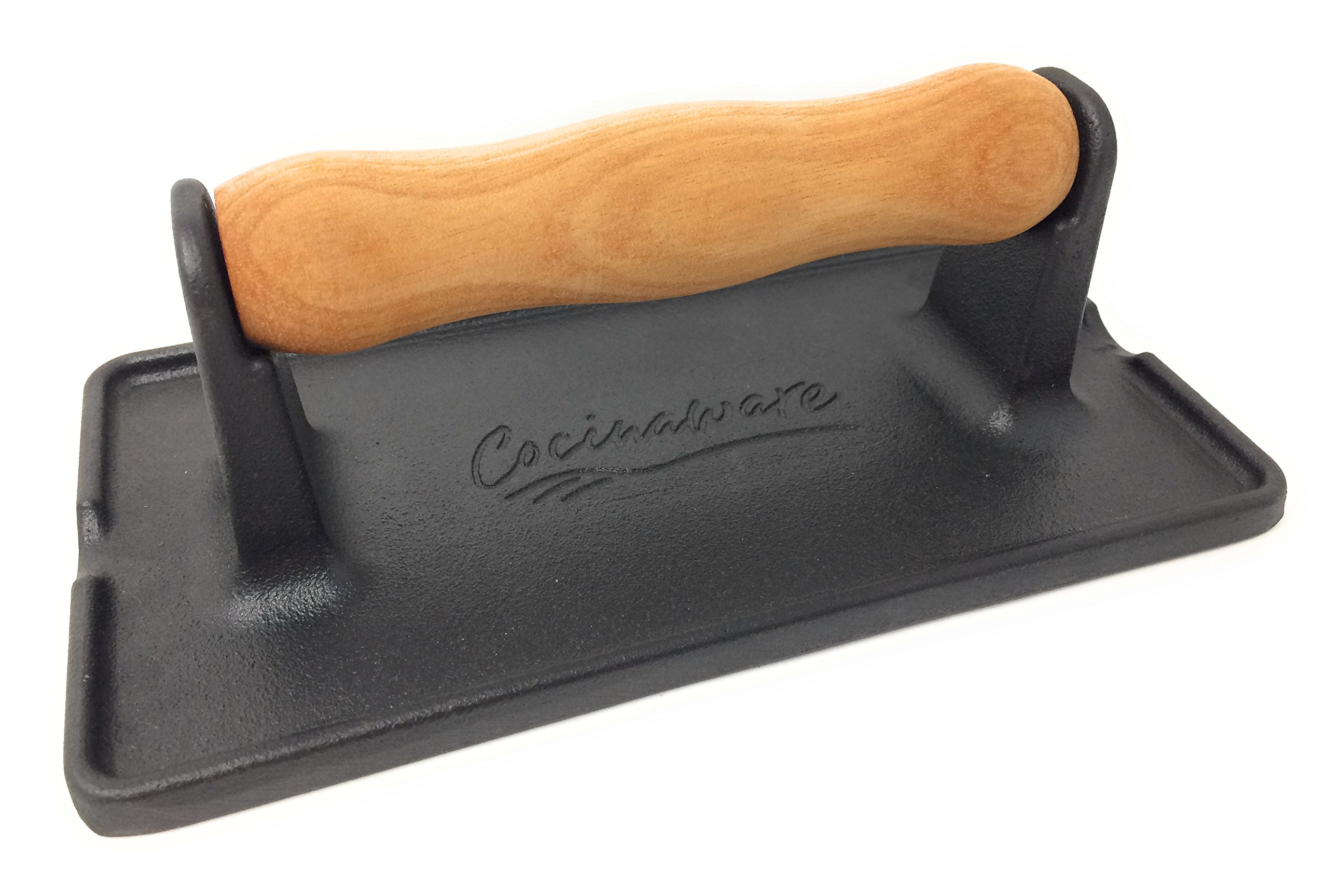 Premium Cocinaware Pre-Seasoned Cast Iron Bacon Press & Grill Weight – Heavy Duty for Perfectly Cooked Bacon, Burgers, Paninis & More – Ideal for BBQ, Griddle & Stovetop Cooking