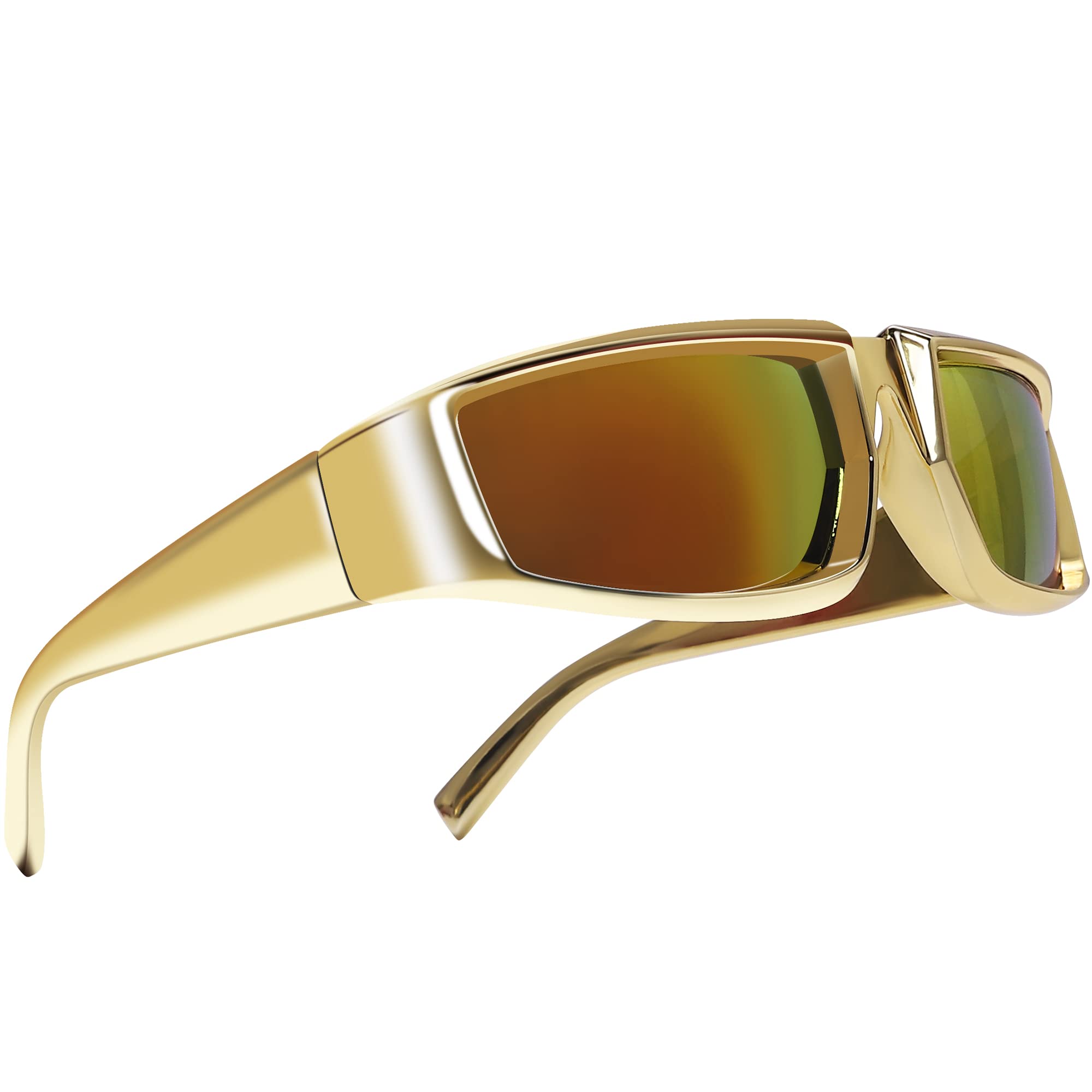 Trendy Chunky Rectangle Sunglasses for Women & Men - Silver Thick Frame UV Protection - Perfect for Beach, Driving & Outdoor Activities
