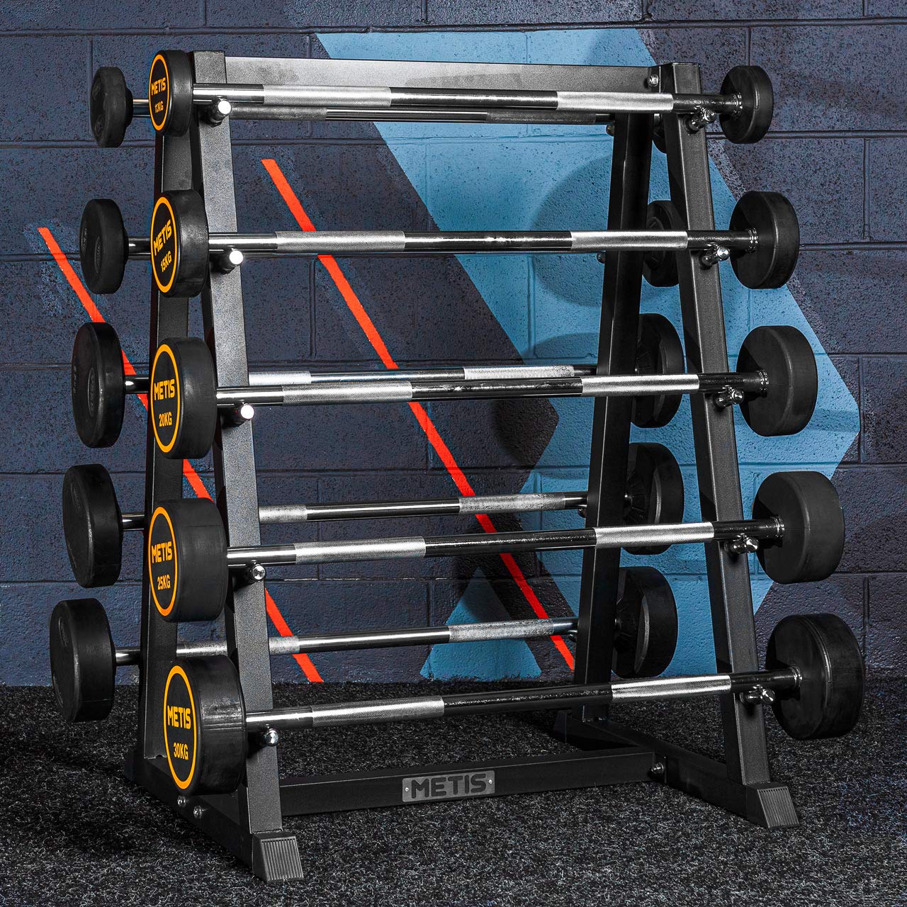 METIS Heavy Duty Barbell Weight Rack - 400kg Capacity Gym Storage Stand for Olympic Bars & Weight Plates | Space-Saving Home & Commercial Gym Equipment for CrossFit, Powerlifting & Strength Training