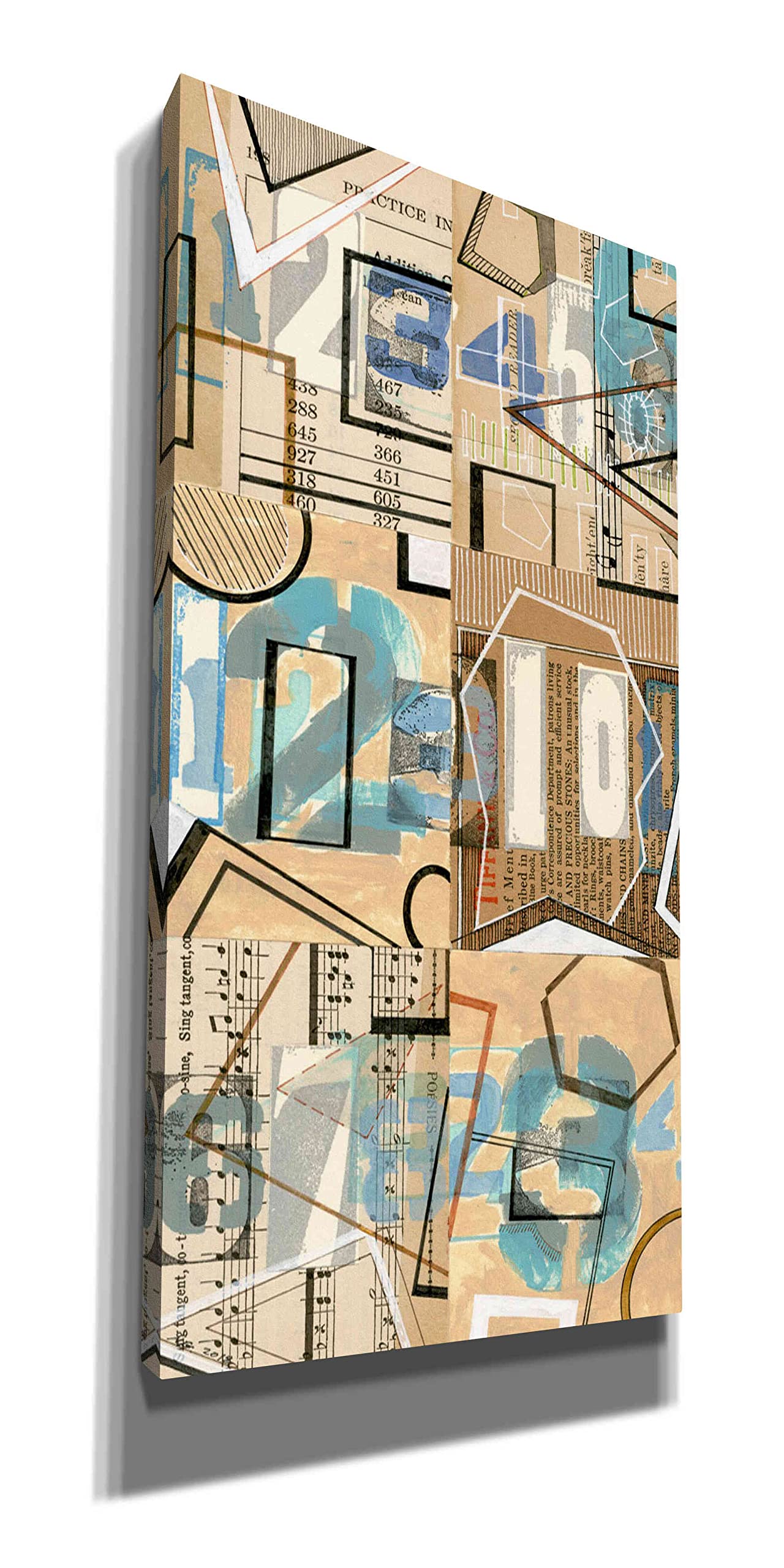 Nikki Galapon 'Numbers I' Graffiti Canvas Wall Art - 12x24 Inches Modern Abstract Painting for Living Room, Bedroom & Office Decor
