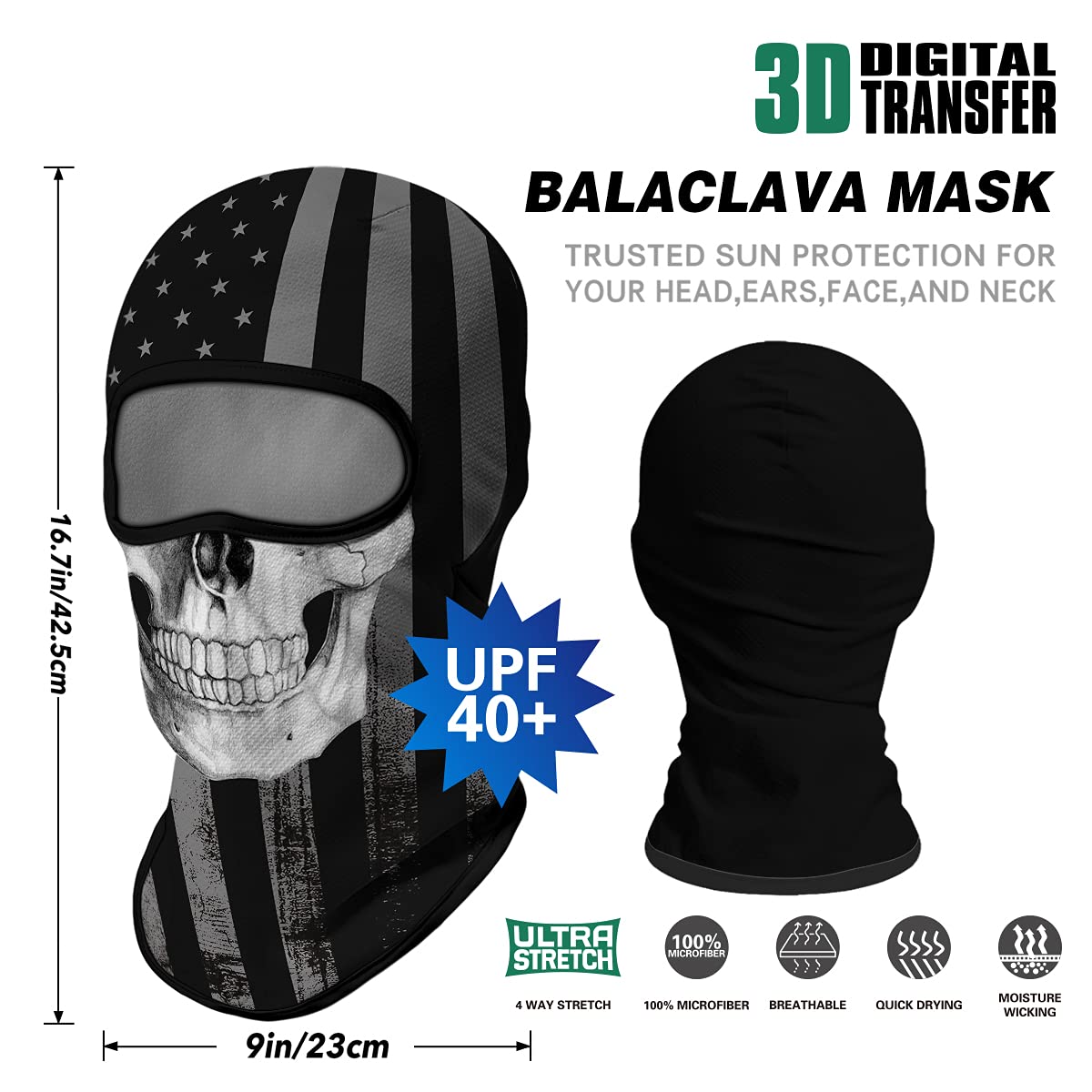 Venswell 3D Balaclava Ski Mask - Cool Skull Animal Full Face Mask for Cycling, Motorcycle & Halloween Costumes | Winter Sports, Outdoor Activities & Cosplay