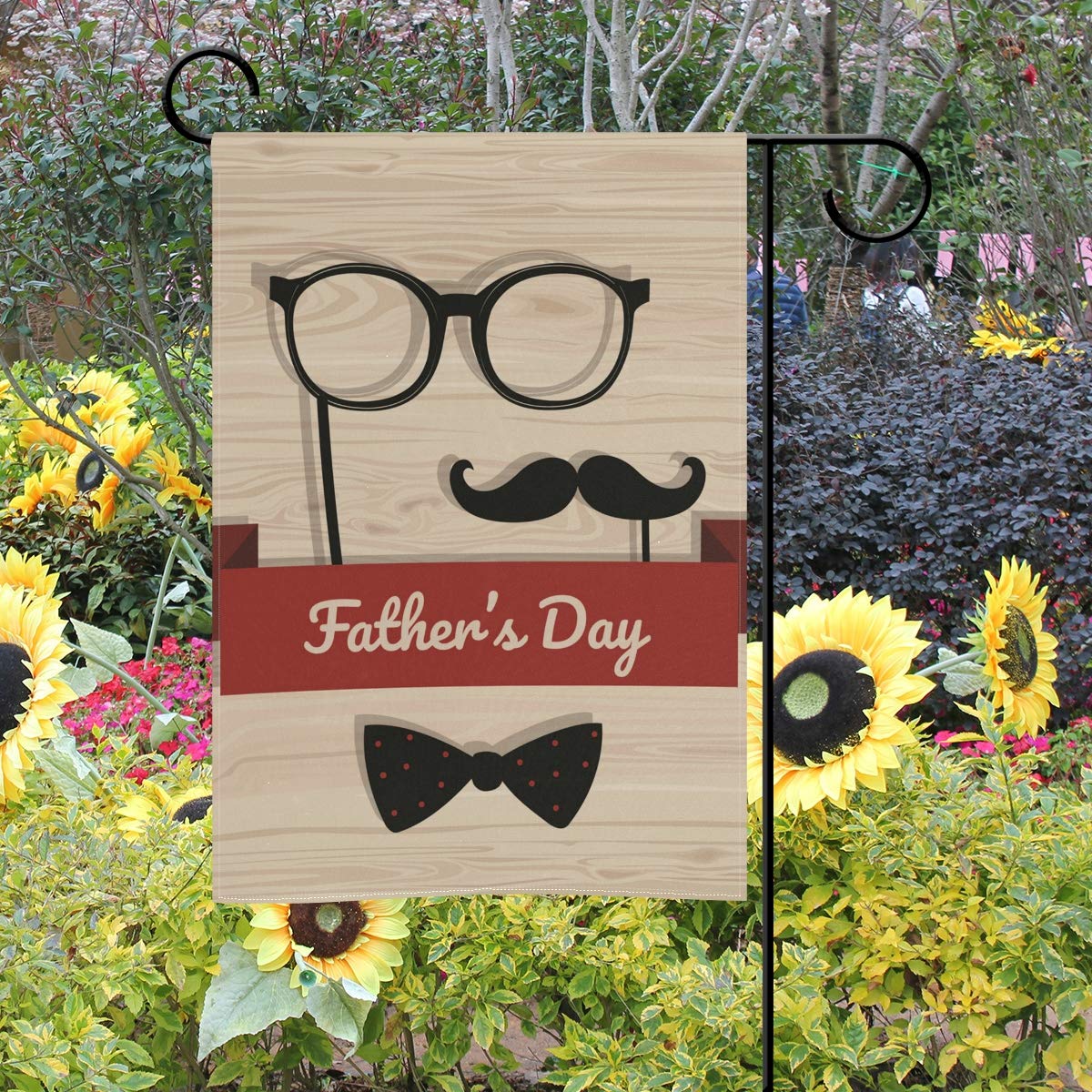 MOYYO Happy Father's Day Double Sided Garden Flag 12x18 Inch - Outdoor Yard Decoration for Patio Lawn Home - Perfect for Father's Day Celebrations & Backyard Parties
