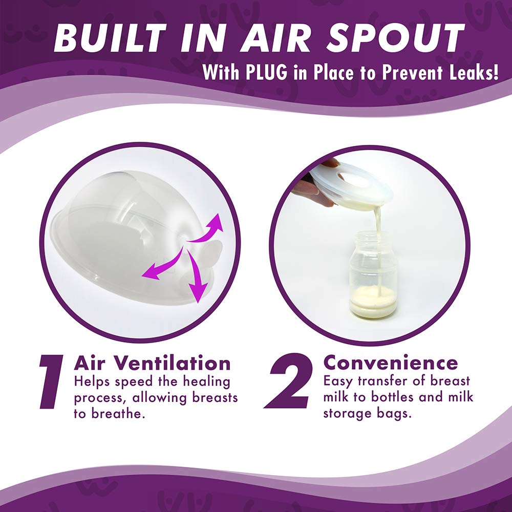 **Mommyz Love Breast Shells & Milk Catcher for Breastfeeding – 2 Pack – Relieve Cracked, Sore & Engorged Nipples – Leak-Proof Milk Collector with Plugs – Perfect for Nursing Moms at Home or On-the-Go**