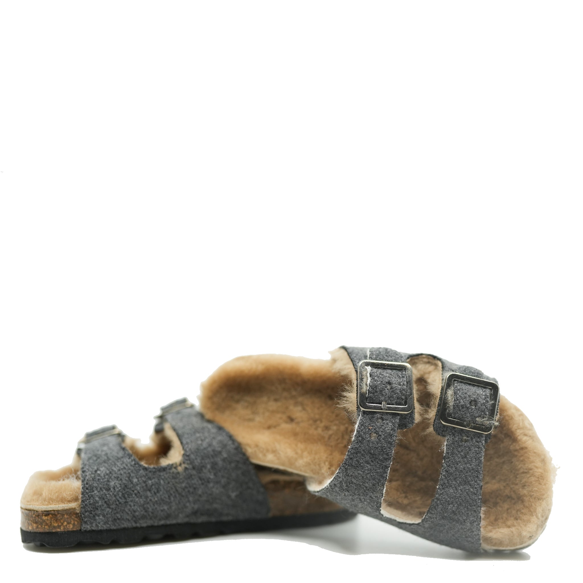 Blublonc Gray Flannel Fur Clog Slippers - Cozy Indoor House Shoes for Women & Men, Perfect for Winter, Home, Lounge & Relaxation