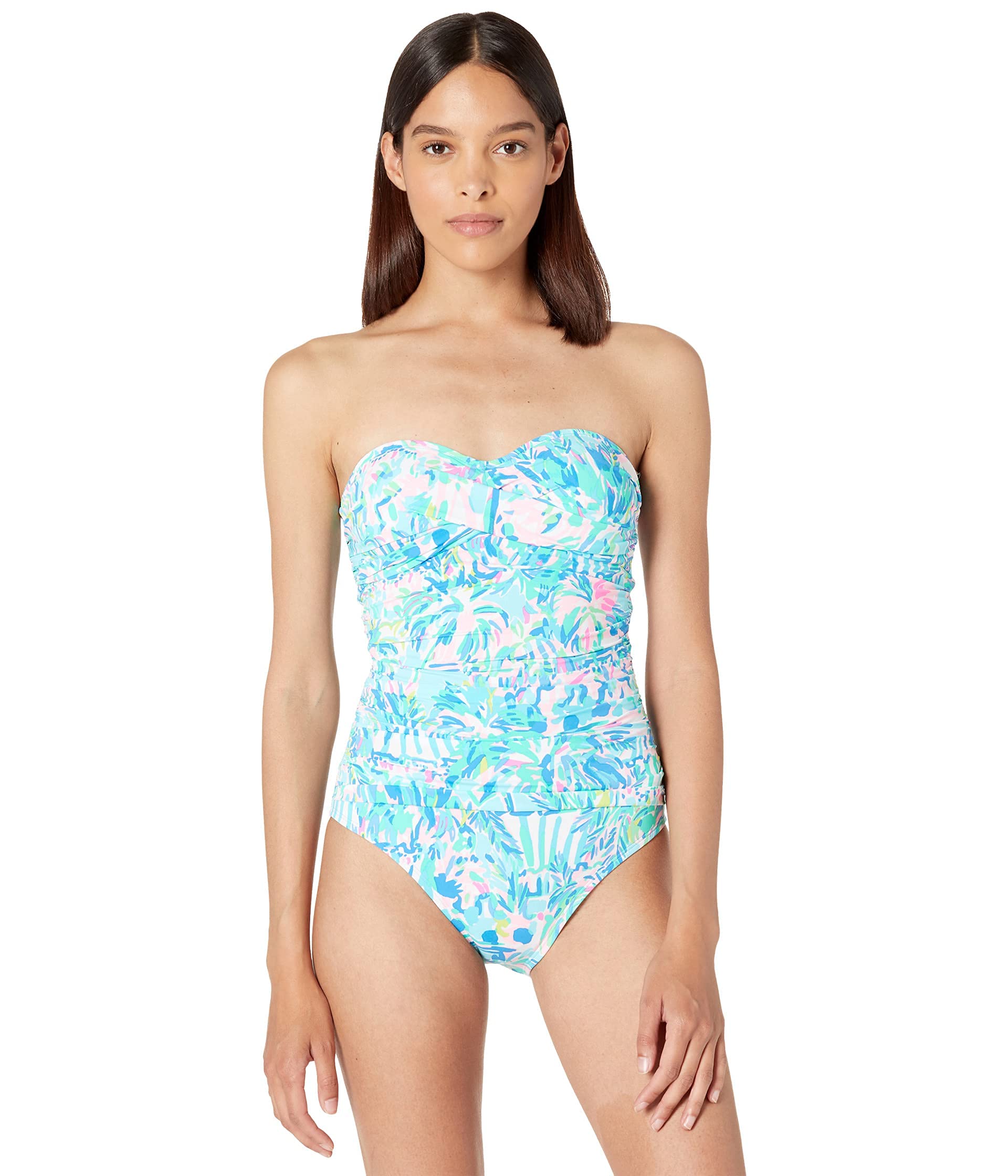 Lilly Pulitzer Flamenco One-Piece Swimsuit for Women - Molded Soft Cups with Full Rear Coverage, Comfortable & Sexy Bathing Suit | Perfect for Beach Vacations, Pool Parties & Summer Getaways