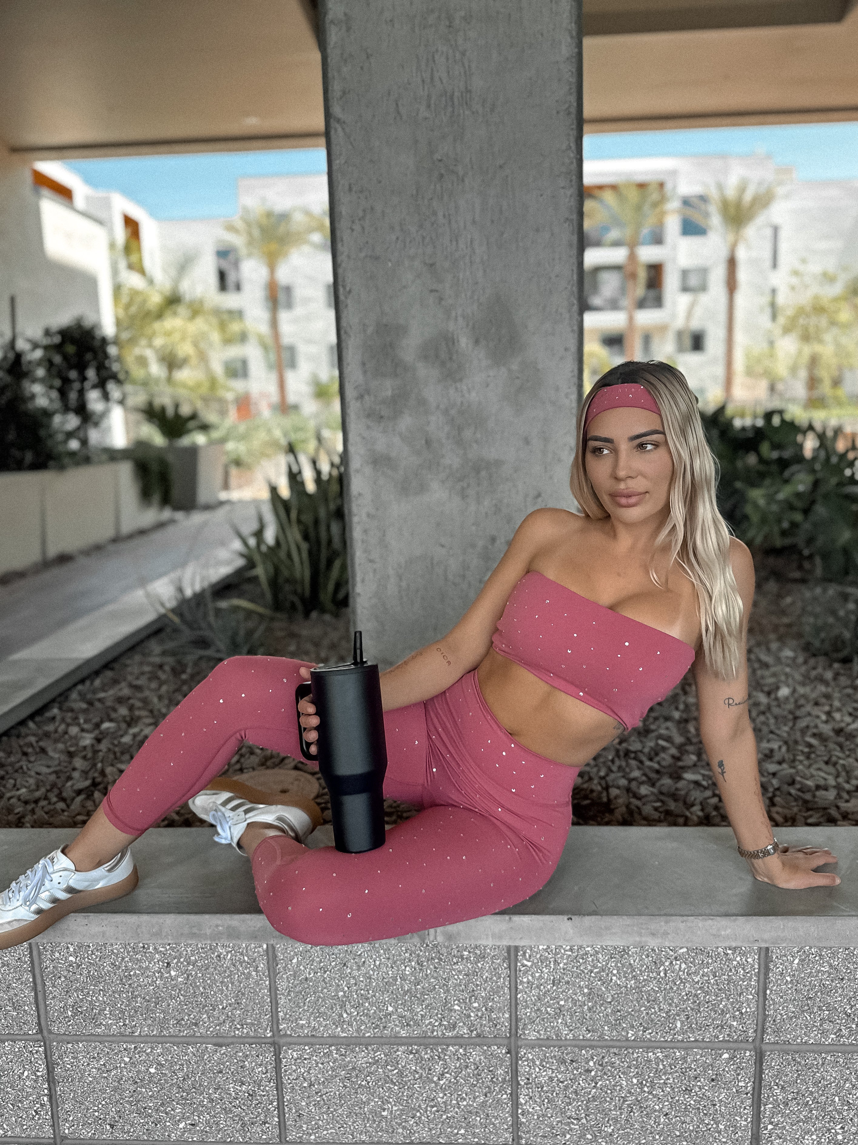 Girlfriend Leggings with Rose Gem Design - High Waist Yoga Pants for Women, Comfortable Workout Leggings for Gym, Running & Daily Wear