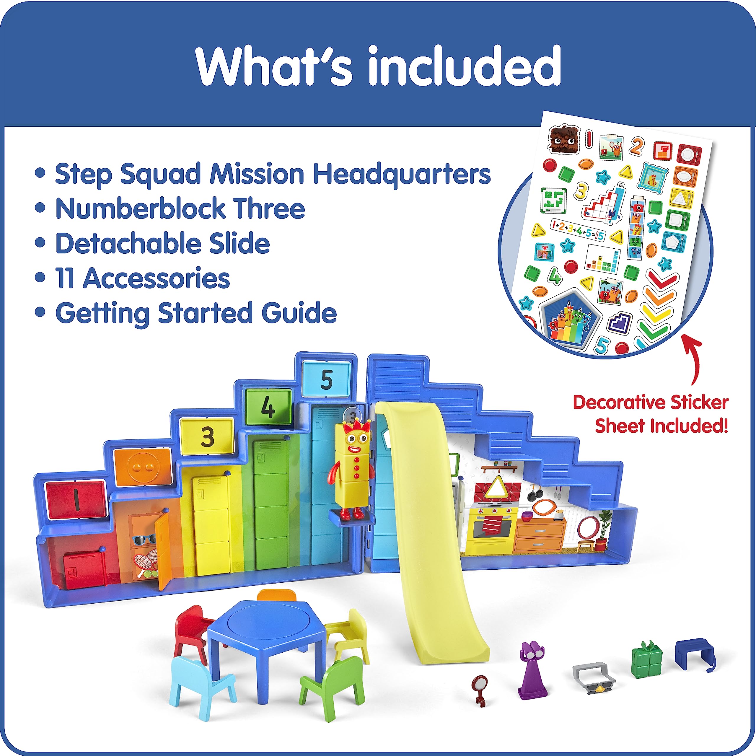 Hand2mind Numberblocks Step Squad Mission Headquarters Playset | Educational Math Toys for Kids Ages 3-5 | Interactive Action Figures & Toddler Playhouse | STEM Learning Gift for Boys & Girls | Perfect for Birthday Presents & Classroom Math Activities