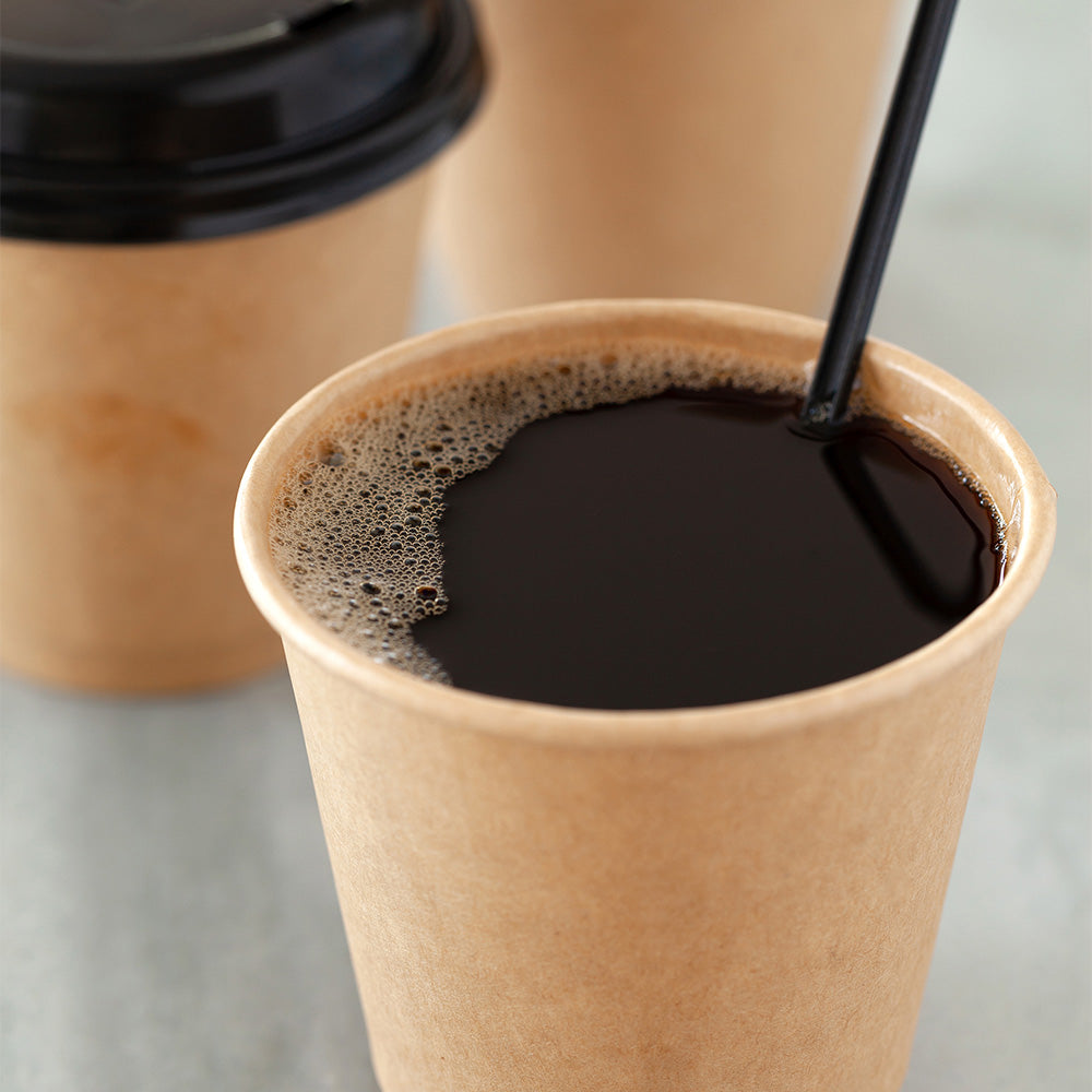 8 oz Double Wall Kraft Paper Coffee Cups - 500 Count Bulk Box (3.5