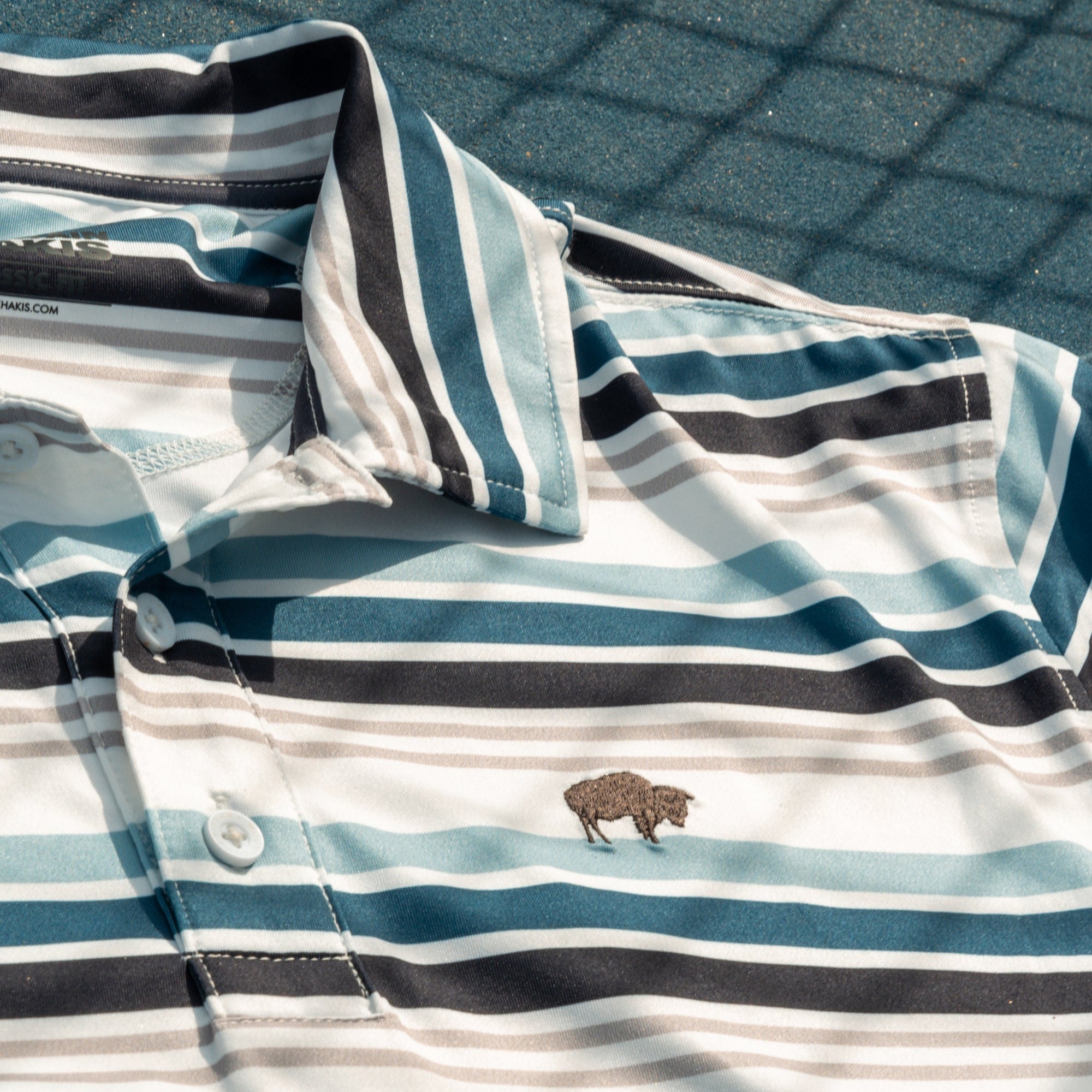 Roan Stripe Performance Polo Shirt for Men - Breathable Moisture-Wicking Golf & Casual Wear - Perfect for Work, Travel & Outdoor Activities