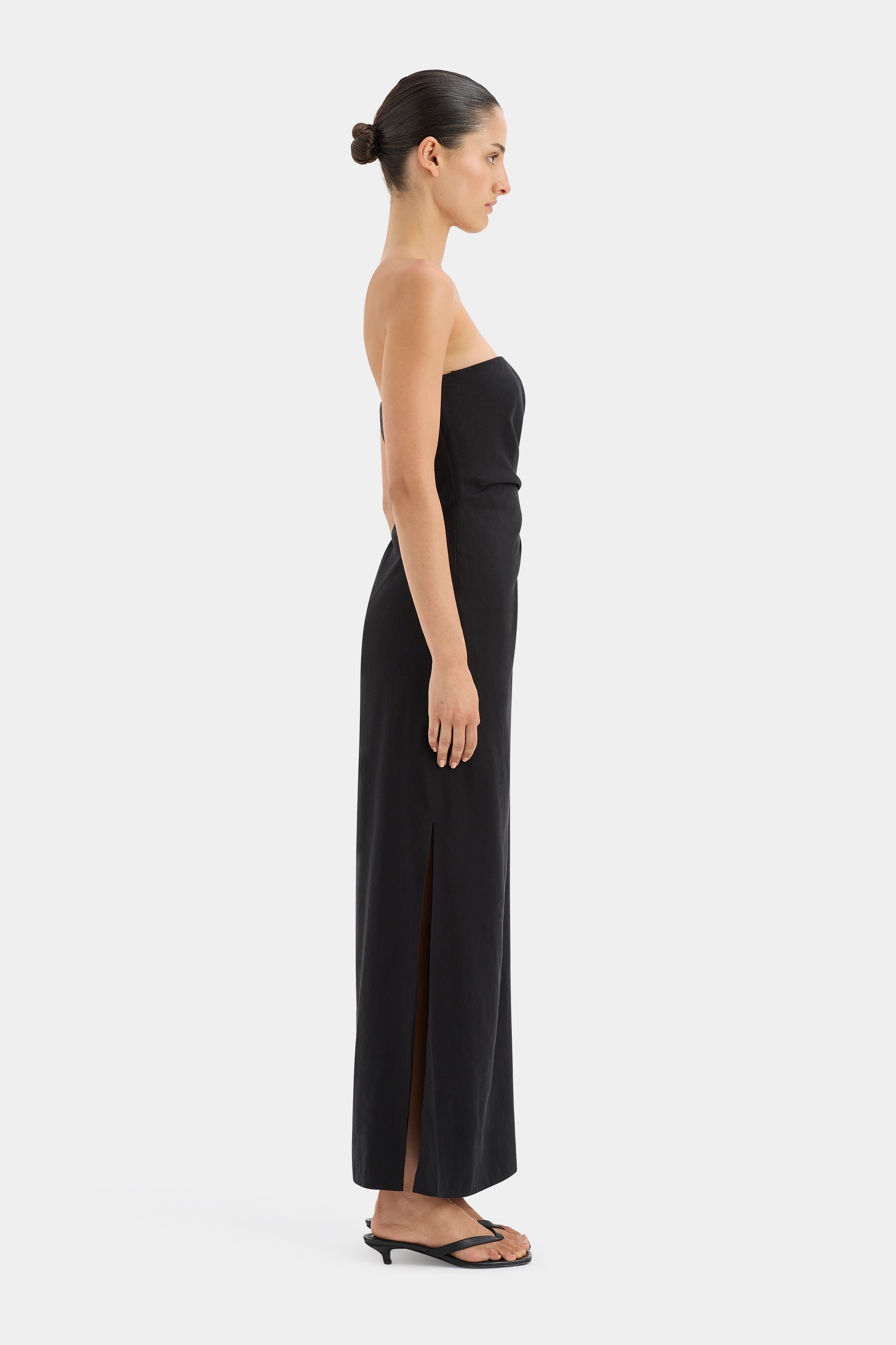 Elegant Strapless Midi Dress for Women - Flowy Summer Cocktail Party & Wedding Guest Dress - Perfect for Beach Vacations & Date Nights