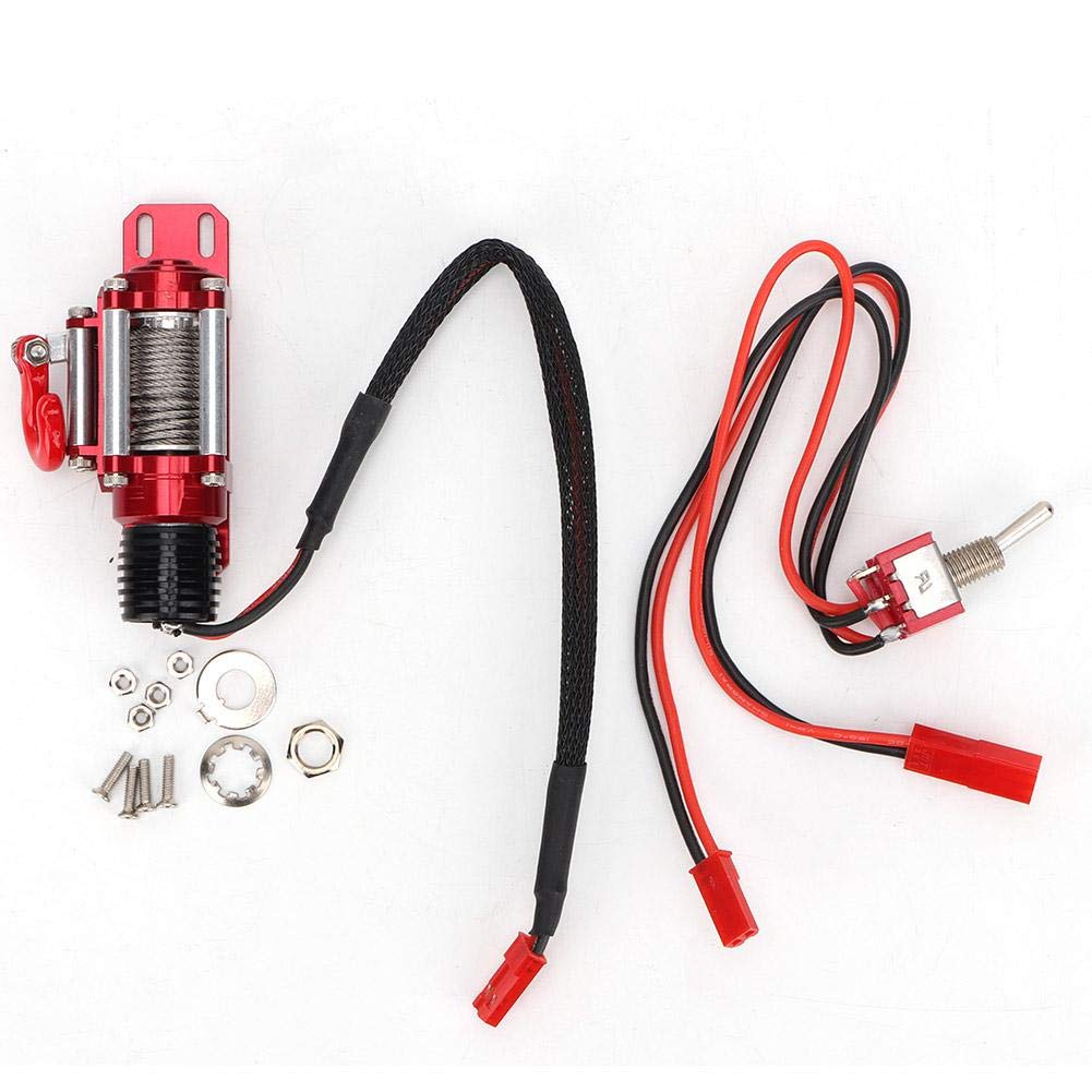 Dilwe 12V Electric Winch - Heavy Duty Alloy Winch for 1:10 Scale RC Cars (D90, SCX10) | Off-Road Crawler Accessory for Trail & Rock Climbing Adventures