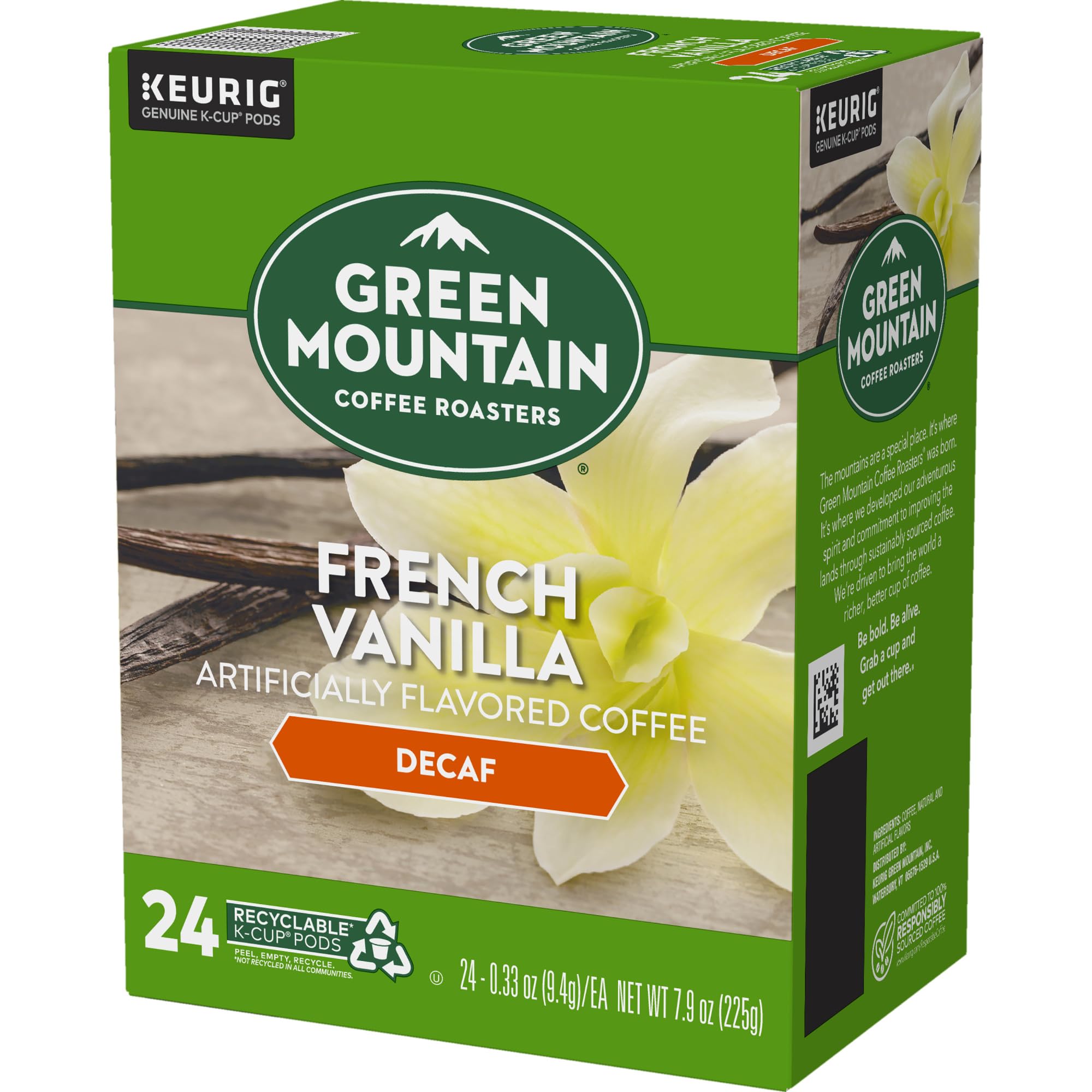 Green Mountain Coffee Roasters French Vanilla Decaf Keurig K-Cup Pods - Light Roast Coffee (96 Count) | Perfect for Office, Home & Gifts | Single-Serve Convenience