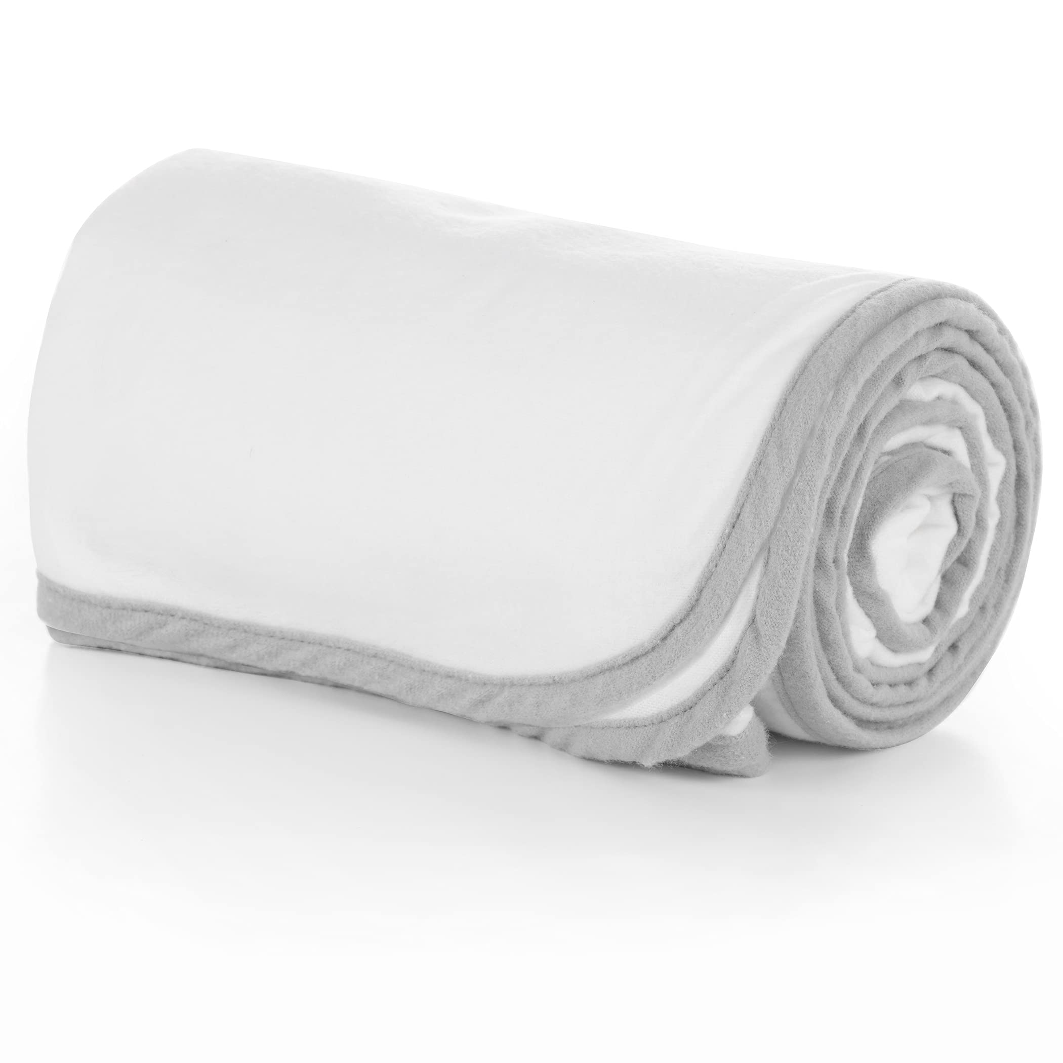 Moms on Call Swaddle Blanket - Soft French Grey Baby Wrap with Coverstitch Design | Perfect for Newborn Sleep, Swaddling & Comfort