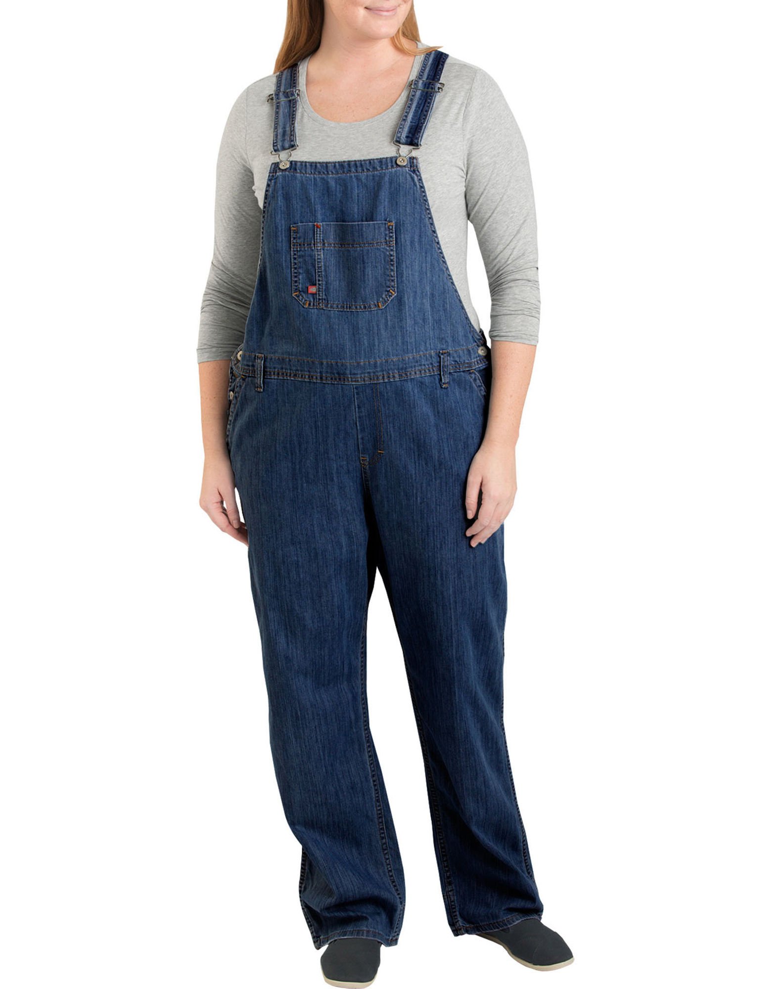 Dickies Women's Plus Size Denim Bib Overalls - Durable Workwear for Women (Sizes 16W-30W) | Perfect for Farming, Gardening & Casual Wear