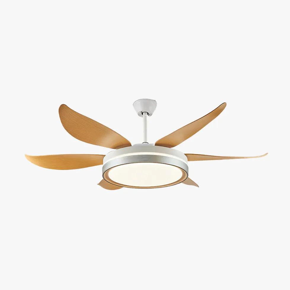 Modern Wood Grain Ceiling Fan with Light for Living Room - Energy Efficient & Quiet, Perfect for Home, Bedroom, and Office Use