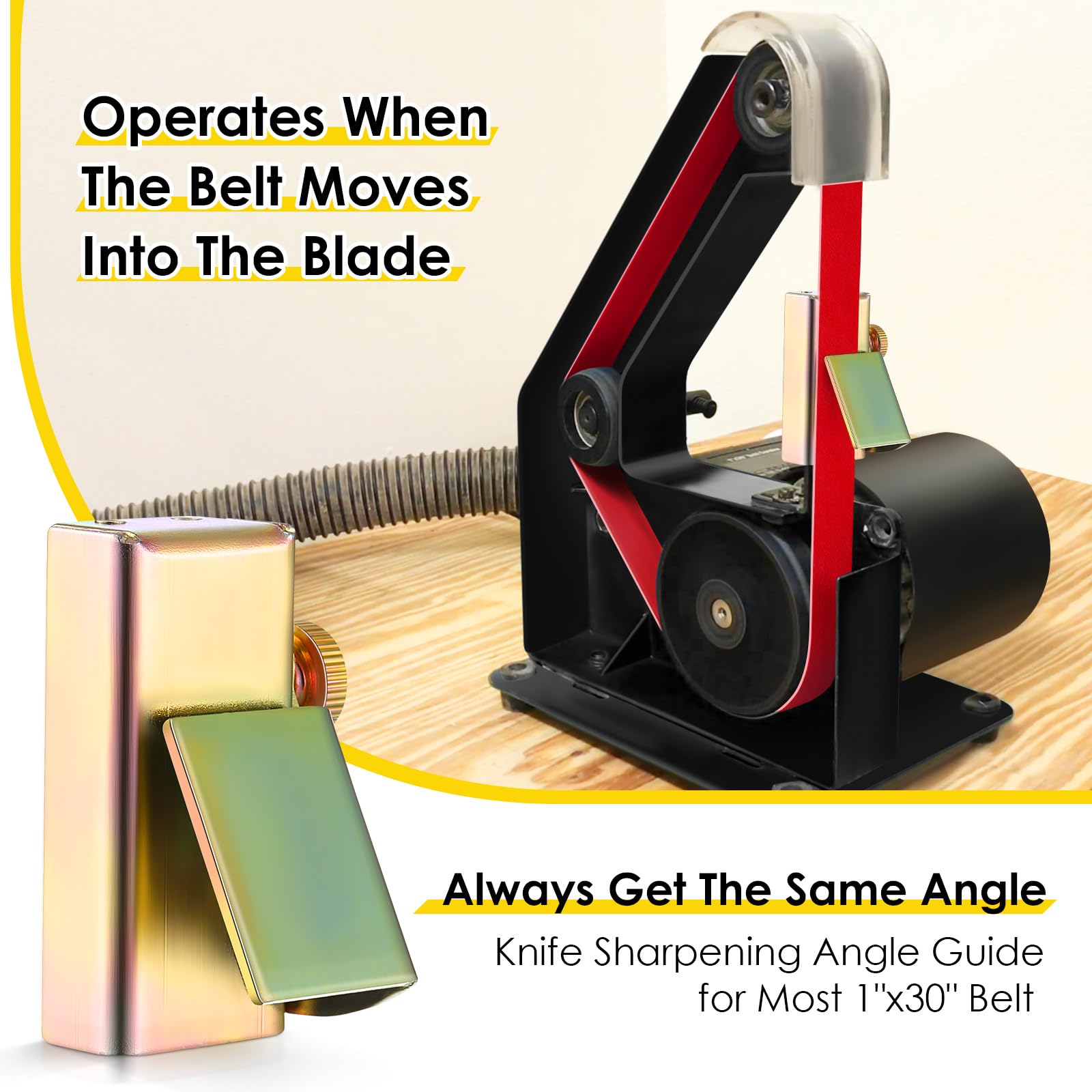 Feekoon Adjustable Knife Sharpening Angle Guide for 1 x 30 Belt Sander - Universal Knife Sharpening Jig with 10°-45° Precision Angles (1 Piece) - Perfect for Kitchen Knives, Hunting & Pocket Knives