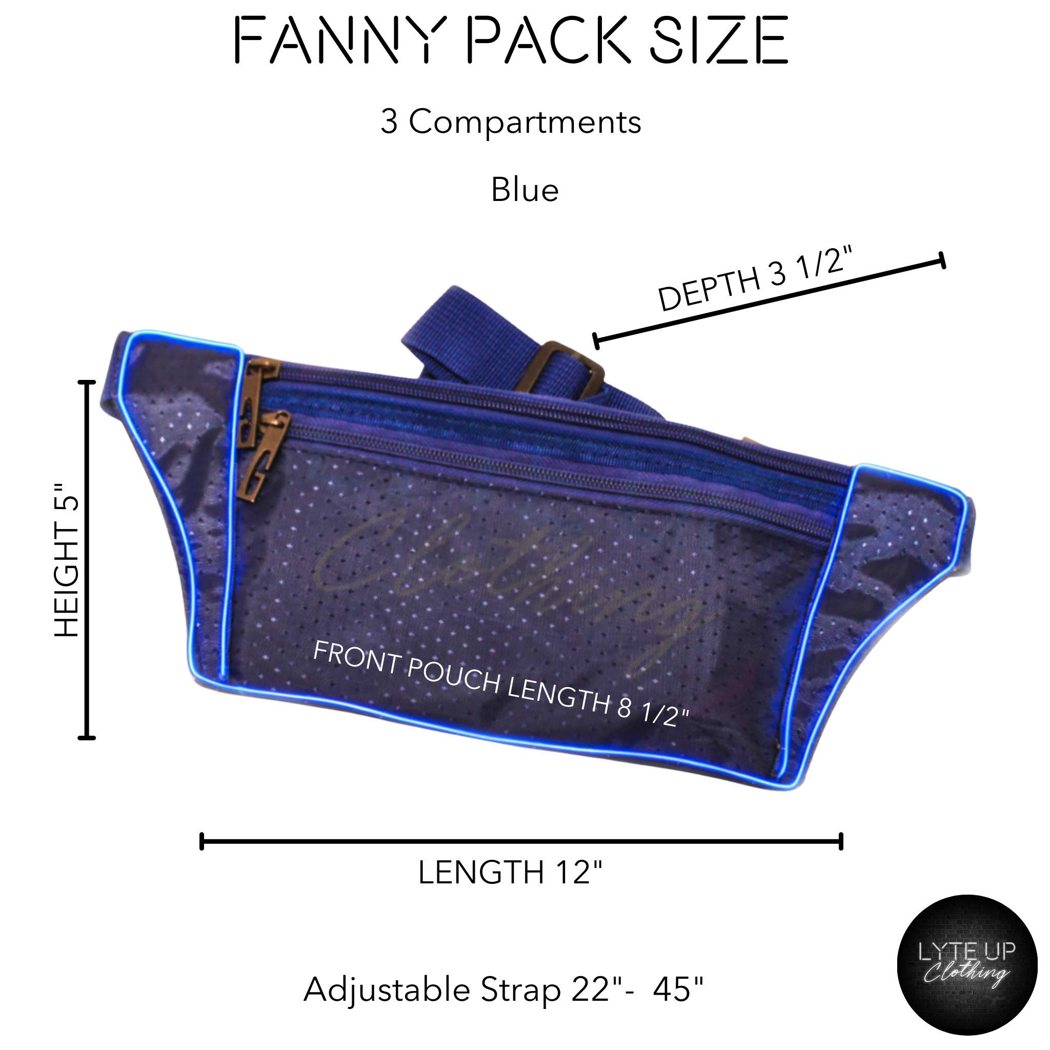 Bride or Die Light Up Fanny Pack - LED Waist Bag for Bachelorette Party, Rave & Festivals (Blue) - Perfect for Night Out, Concerts & Themed Events