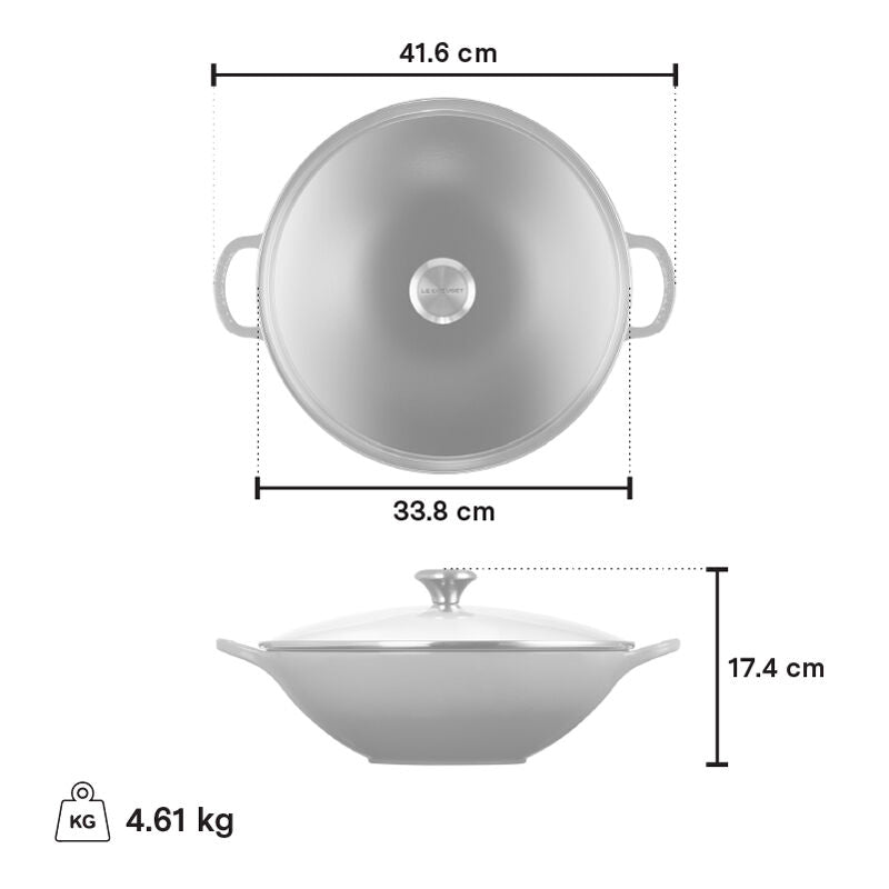 Le Creuset 4.8 Quart Cerise Enameled Cast Iron Wok with Glass Lid - Perfect for Stir-Frying, Sautéing & Asian Cooking