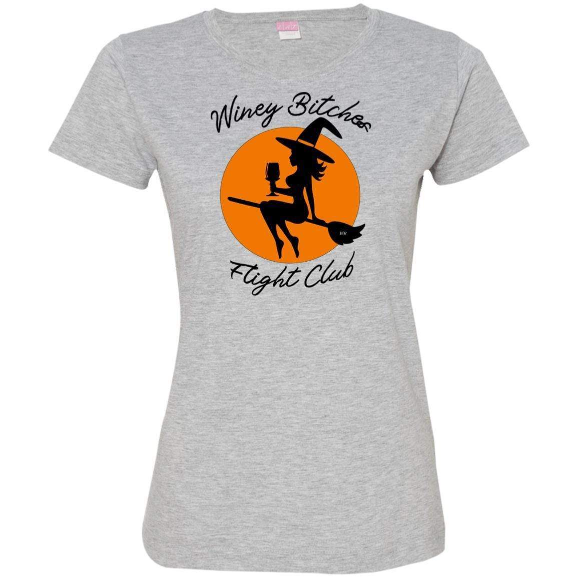 Winey Bitches Flight Club Ladies' Fine Jersey T-Shirt | Premium Comfort Cotton Tee for Women | Perfect for Wine Tasting, Girls Night Out & Casual Wear