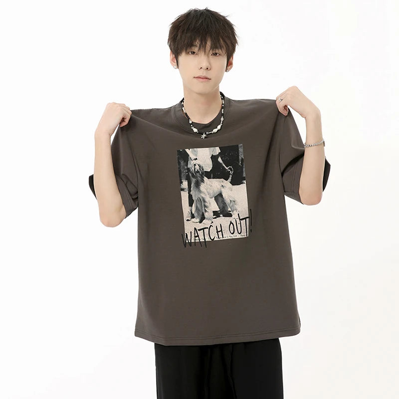 Vintage Animal Print Men's T-Shirts - American Style O-Neck Short Sleeve Casual Tees for Summer | Stylish Pullover Tops for Outdoor Activities, Parties & Daily Wear (Style 9C6582)