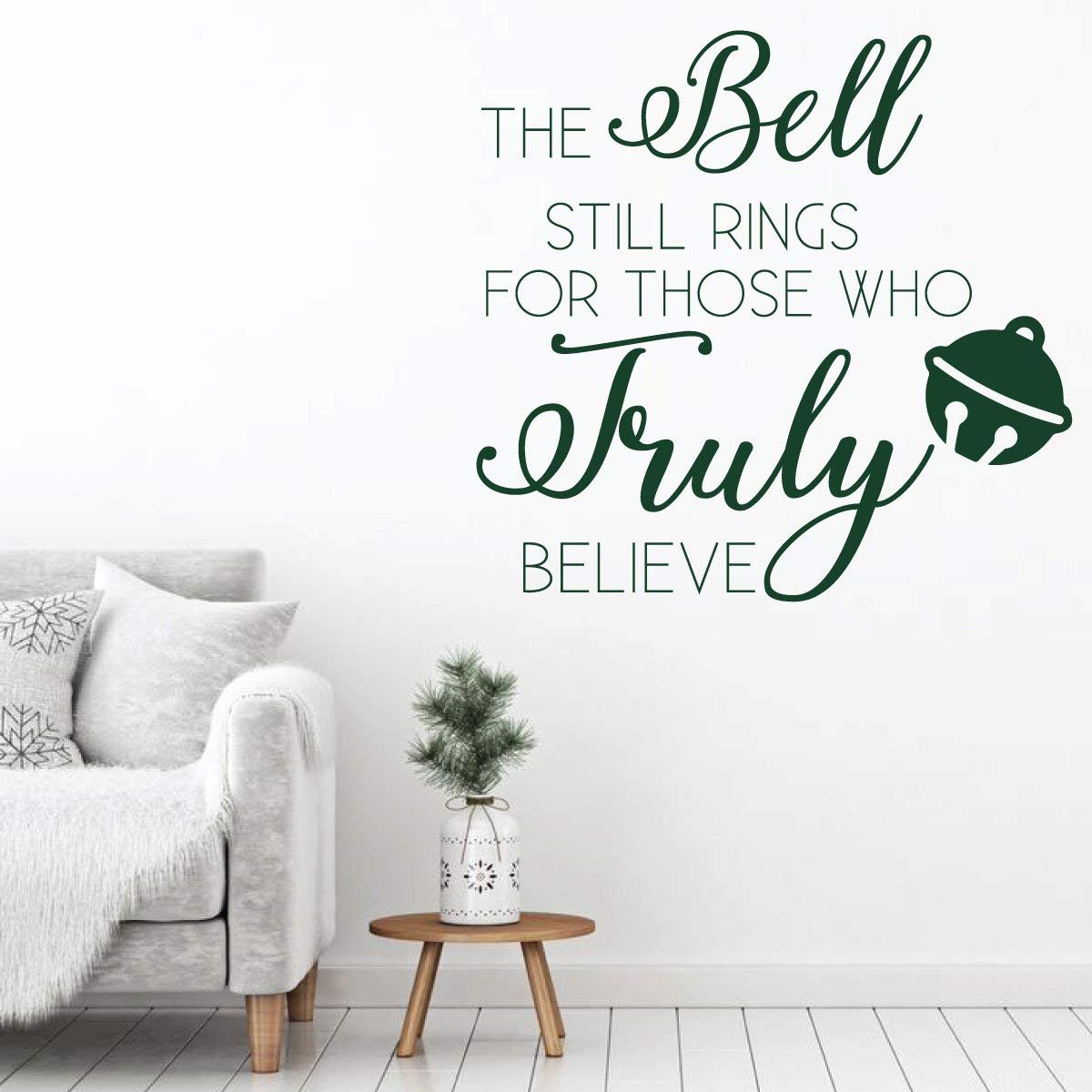 Christmas Wall Decal - The Bell Still Rings - Holiday Home Decor for Living Room & Family Room - Polar Express Inspired Wall Art - Perfect for Festive Home Styling & Christmas Party Decorations