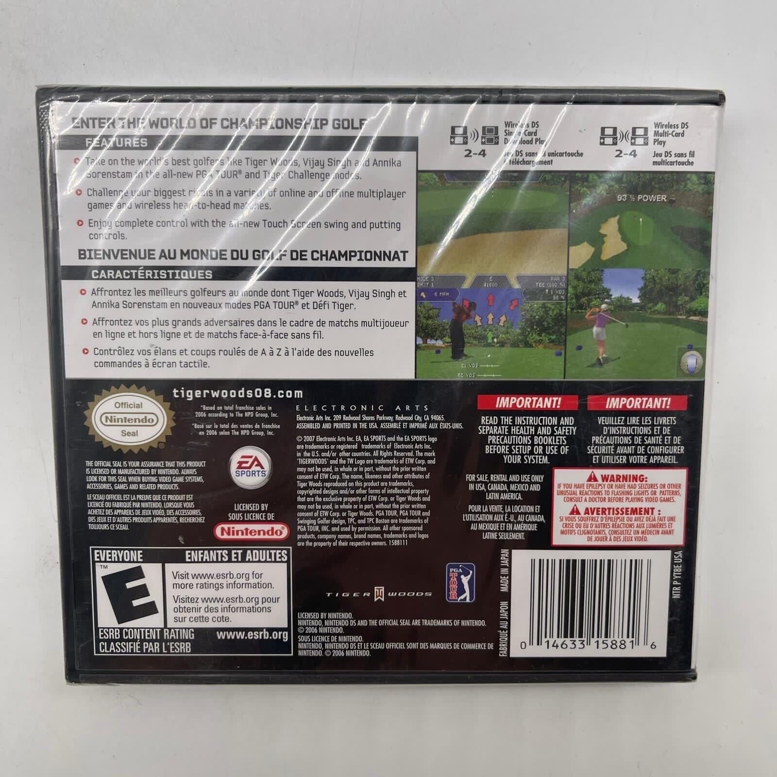 EA Sports Tiger Woods PGA Tour 08 - 2008 Nintendo DS Game (Brand New & Sealed) - Perfect for Golf Fans & Retro Gaming Collectors