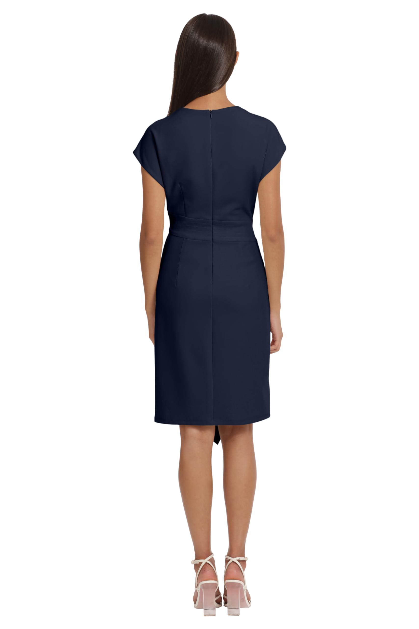 Donna Morgan Women's Faux Wrap Dress with Asymmetric Hem - Elegant Office Work Dress for Business, Cocktail Party & Special Events | Professional & Formal Occasions