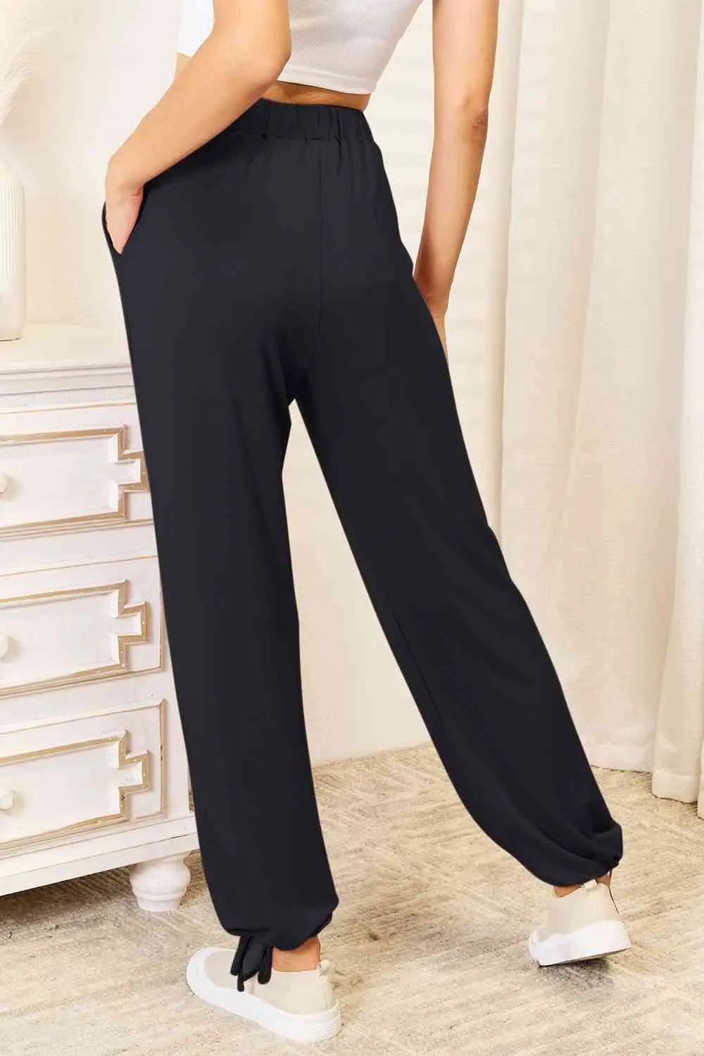 Soft Rayon Drawstring Waist Pants for Women - Full Length Comfort with Pockets | Casual Lounge, Yoga & Everyday Wear