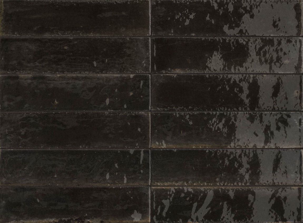 Magnolia Distressed Subway Tile Nero 2.5x9.5 - Vintage Ceramic Wall Tile for Kitchen Backsplash, Bathroom & Fireplace - Perfect for Farmhouse, Rustic & Industrial Decor