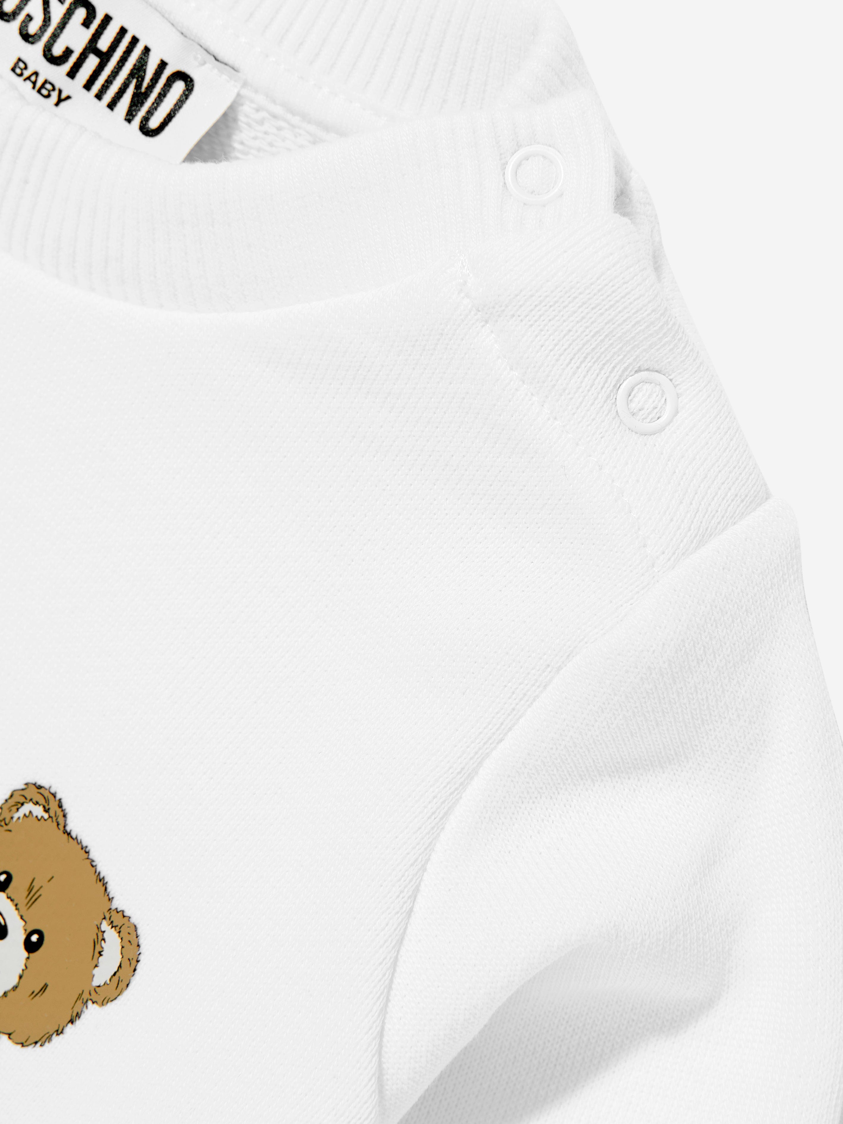 White Baby Teddy Bear Logo Sweatshirt - Soft & Cozy Pullover for Infants & Toddlers - Perfect for Playdates, Photo Shoots & Family Outings