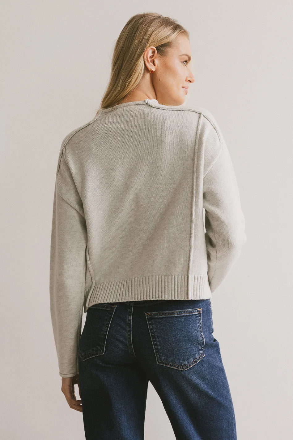 Leander Grey Knit Sweater for Women - Soft & Cozy Pullover for Fall & Winter | Perfect for Casual Outfits, Office Wear & Holiday Gatherings