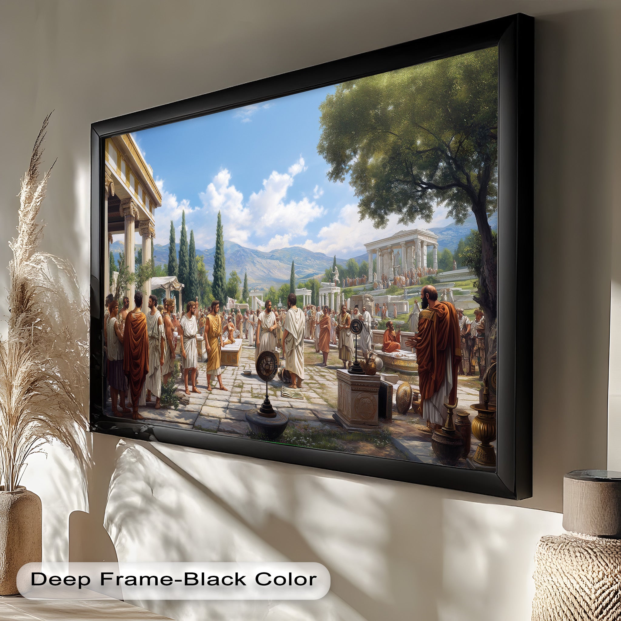 Agora of the Ancients - Greek Mythology Oil Painting Wall Art for Home Decor, Office & Gift