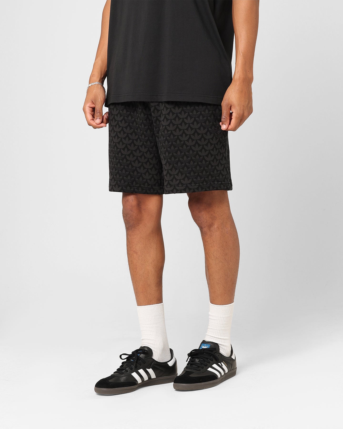 Adidas Monogram Graphic Shorts for Men - Black Athletic Running Shorts with Comfortable Fit - Perfect for Gym, Workout, and Casual Wear