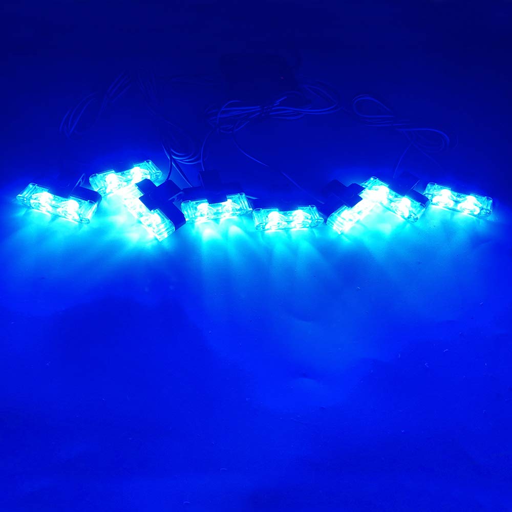 Blue 16 LED Grille Strobe Lights with Wireless Remote Control - 12V Emergency Warning Lights for Police Cars, Trucks & Ambulances | Perfect for Roadside Emergencies & Vehicle Safety