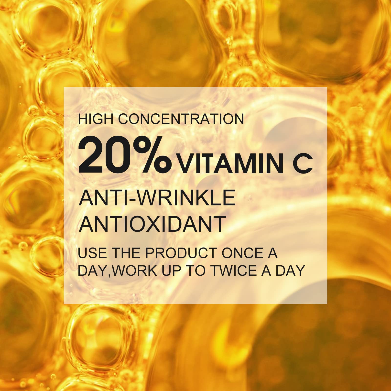 20% Vitamin C Serum for Face with Hyaluronic Acid, Retinol & Amino Acids - Anti-Aging Facial Treatment to Brighten, Hydrate & Plump Skin | Boost Collagen & Reduce Wrinkles | Day & Night Skincare Routine for Glowing Complexion