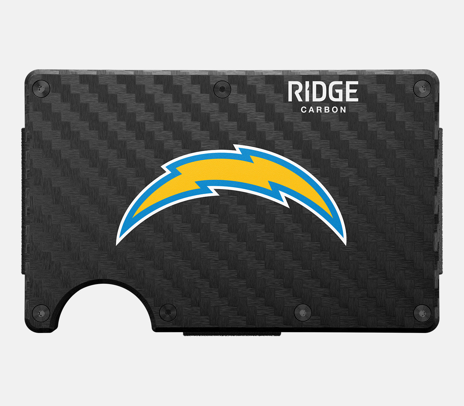 Ridge Wallet Los Angeles Chargers Edition - Slim Carbon Fiber 3K RFID Blocking Minimalist Wallet for Men | Perfect for Everyday Carry, Travel & Sports Fans