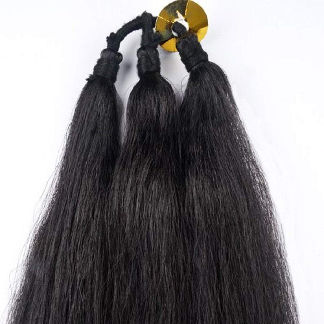 Ritzprime 30 Inch Long Synthetic Women's Hair Chooti Extensions - 3 Layer Artificial Parandi for Braiding - Black (Pack of 1) - Perfect for Weddings, Parties & Cultural Events