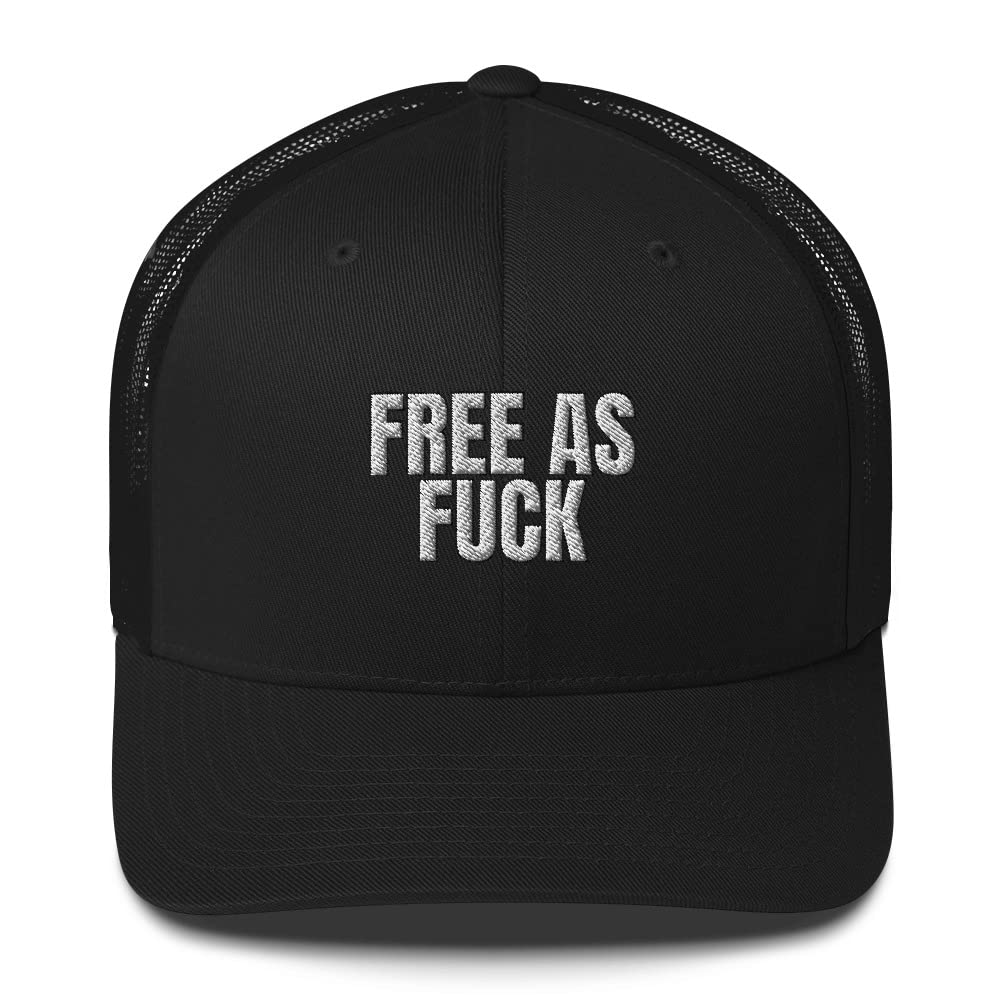 Free As Fuck Hat - Breathable Mesh Trucker Cap with Unique Funny Design - Perfect for Outdoor Activities, Music Festivals & Streetwear Fashion