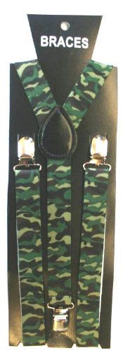 UK Army Green Suspenders - Stylish Unisex Adjustable Braces for Men & Women | Perfect for Vintage Fashion, Cosplay & Casual Outfits